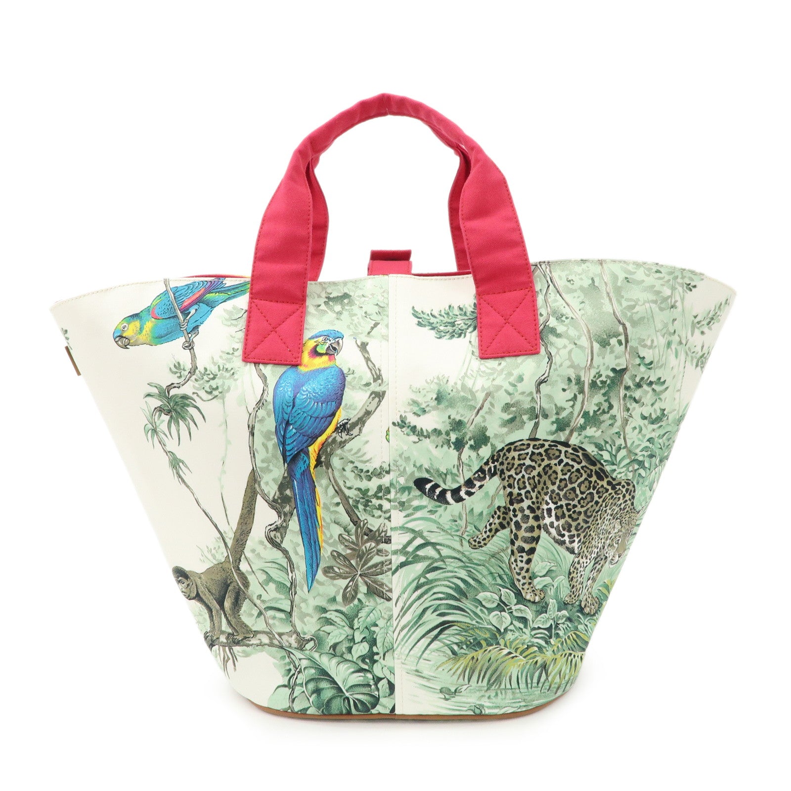 HERMES-Canvas-Leather-Panied-Plage-PM-White-Rose-Tyrien-Tote-Bag