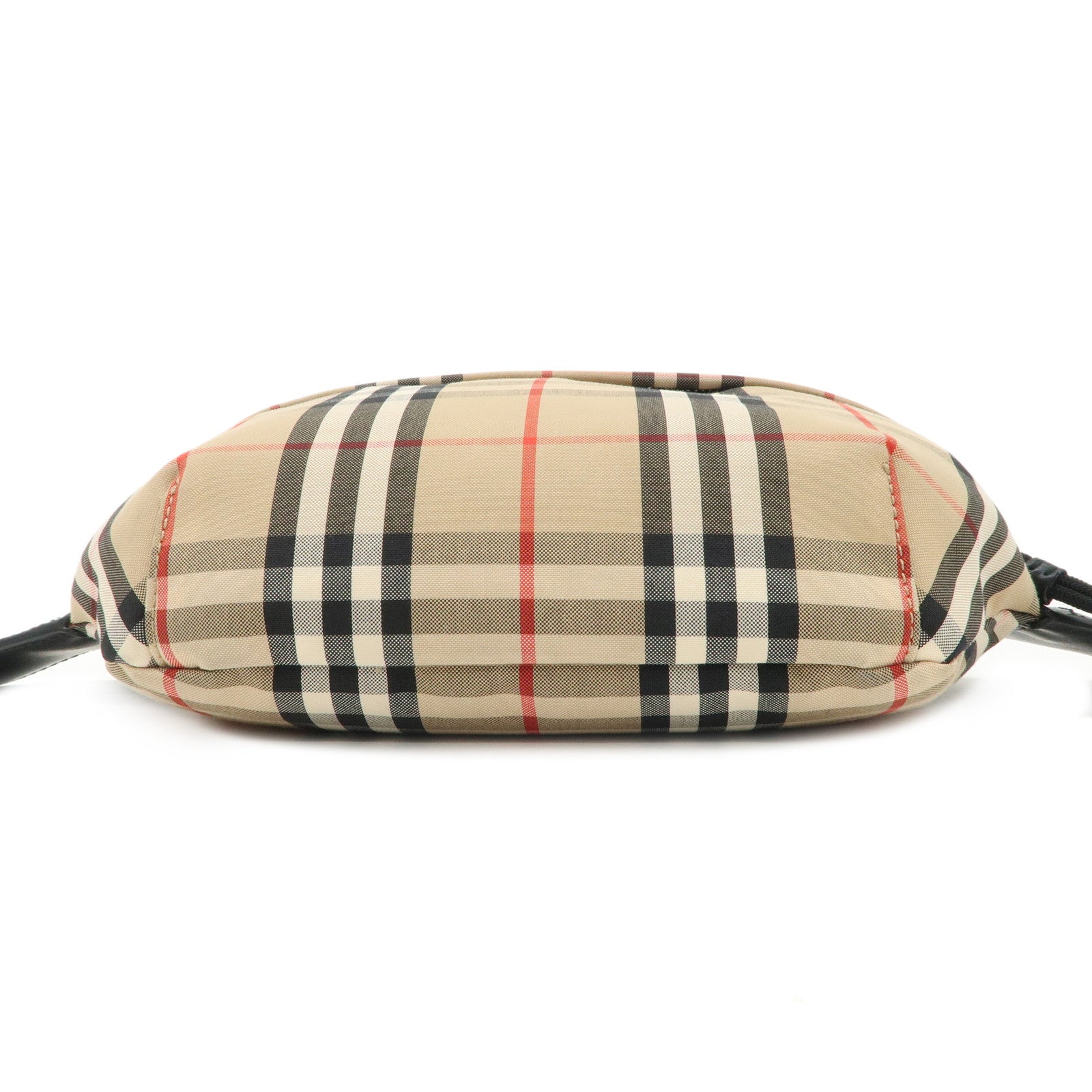 BURBERRY Nova Plaid Canvas Leather Waist Bag Crossbody Bag Used