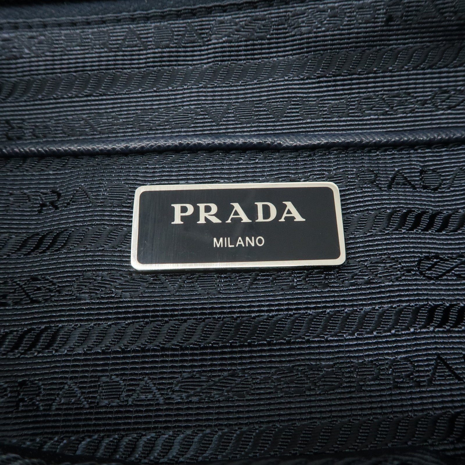 PRADA Logo Nylon Leather Back Pack Ruck Sack Navy 1BZ005 Used