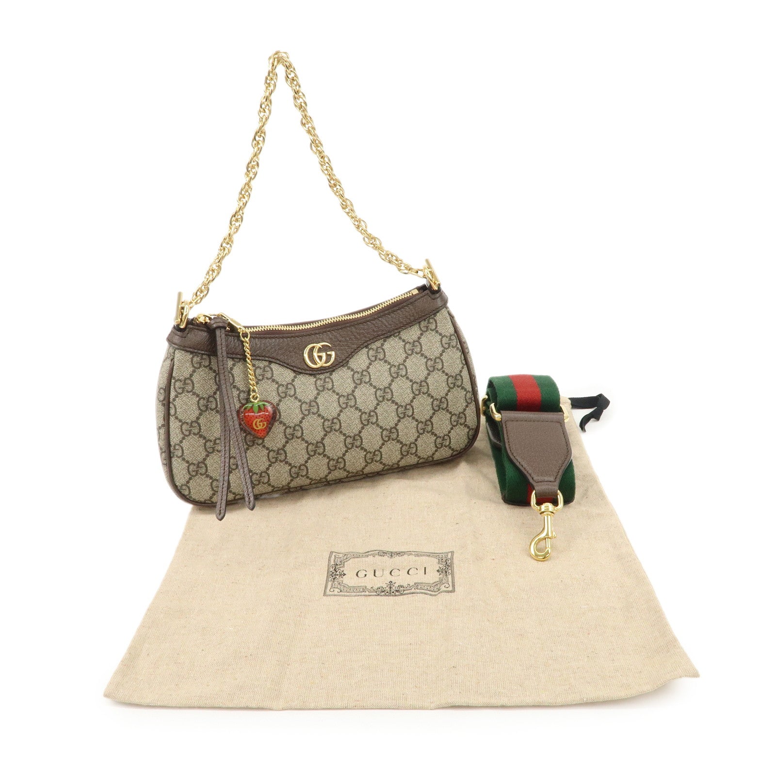 GUCCI Ophidia Sherry GG Supreme Leather 2Way Shoulder Bag 735132