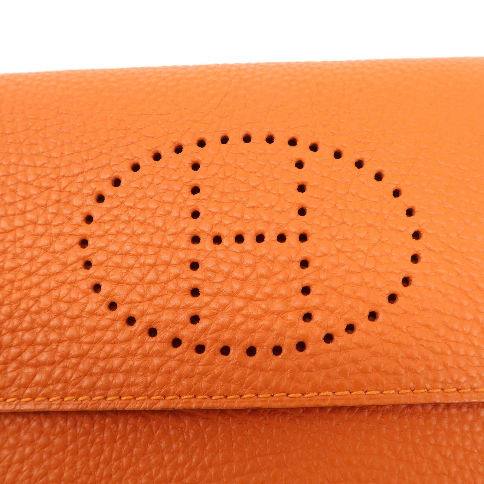 HERMES Taurillon Clemence  Etui Culte GM □I Stamped Card Case Used