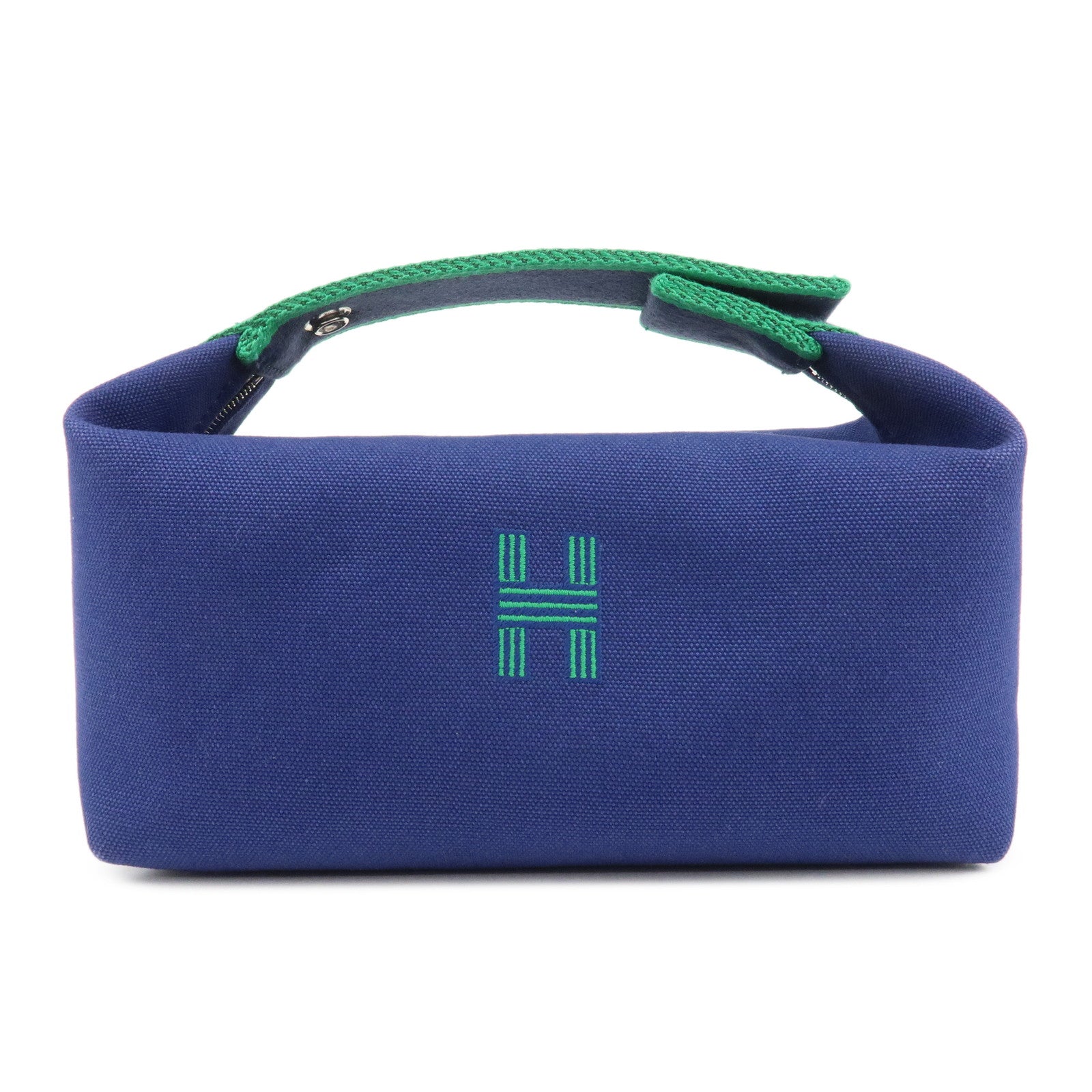 HERMES-Canvas-Bride-a-Brac-PM-Hand-Bag-Hand-Pouch-Blue-Green