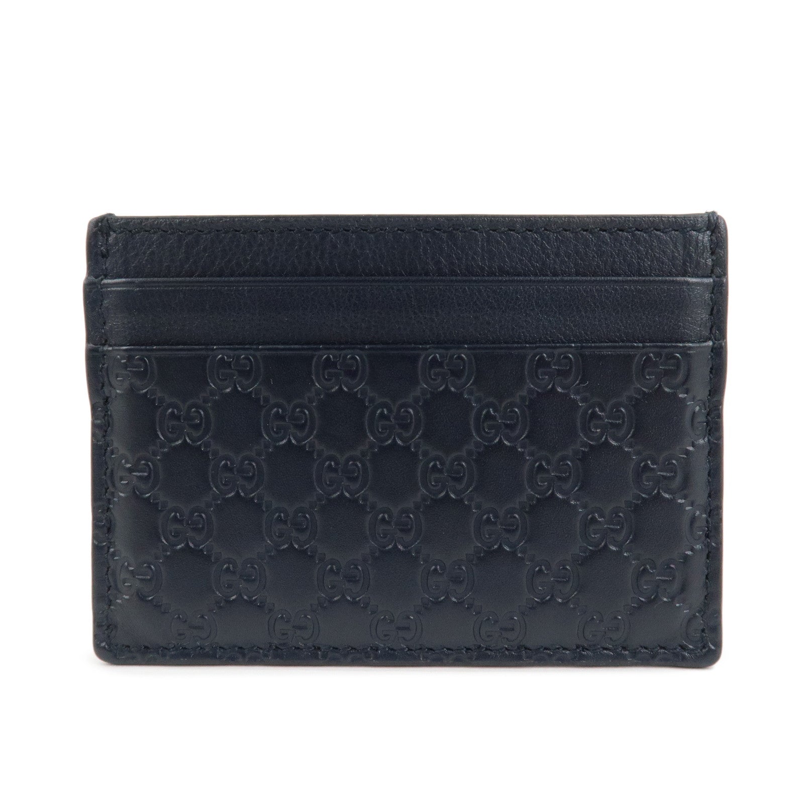 GUCCI-Gucci-Micro-Guccissima-Leather-Card-Case-Navy-262837