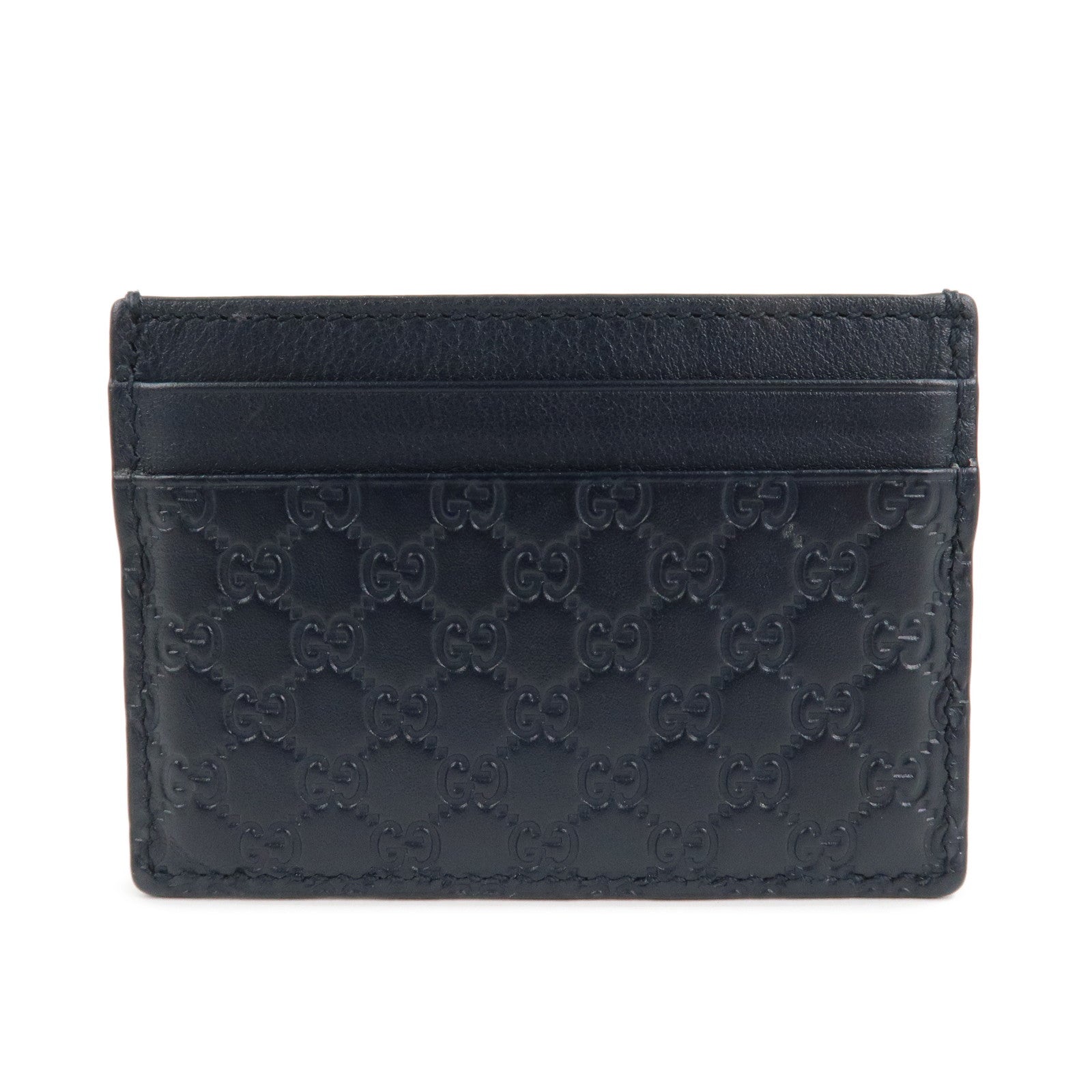 GUCCI Gucci Micro Guccissima Leather Card Case Navy 262837 Used