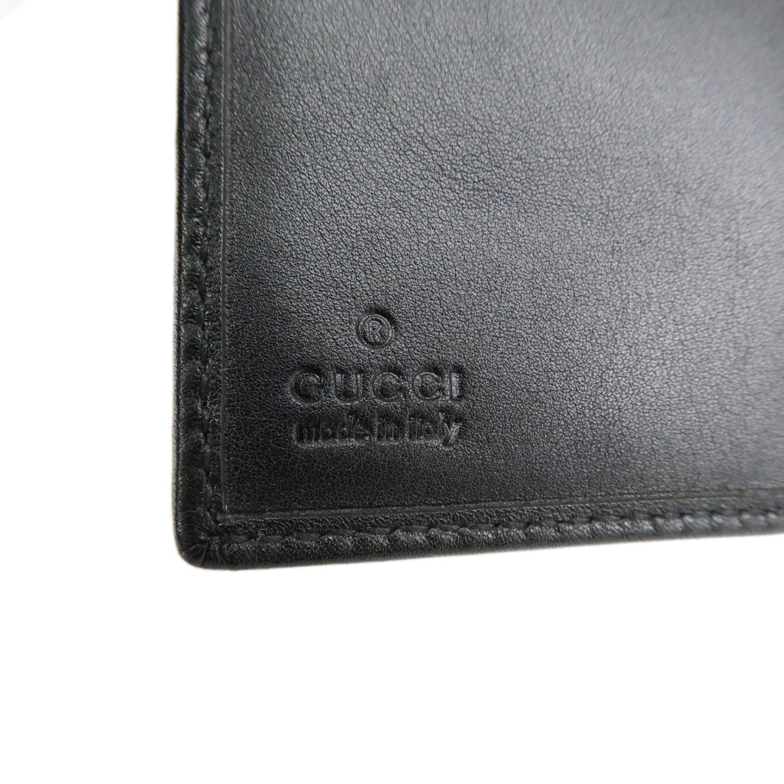 GUCCI Gucci GG Canvas Leather Bi-Fold Card Case Black 92273 Used