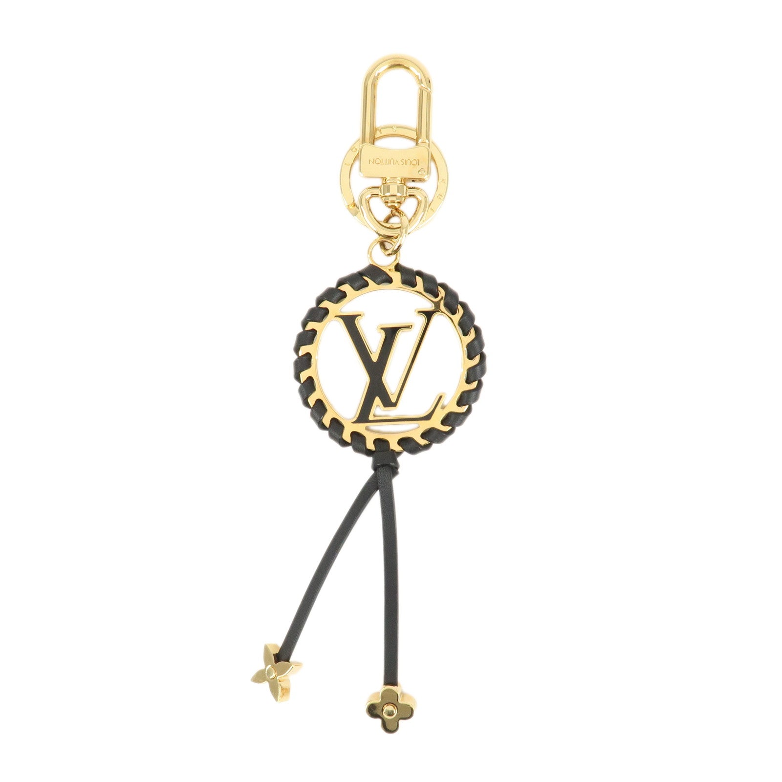 Louis-Vuitton-Berry-Bag-Charm-Key-Chain-Gold-Black-M63082