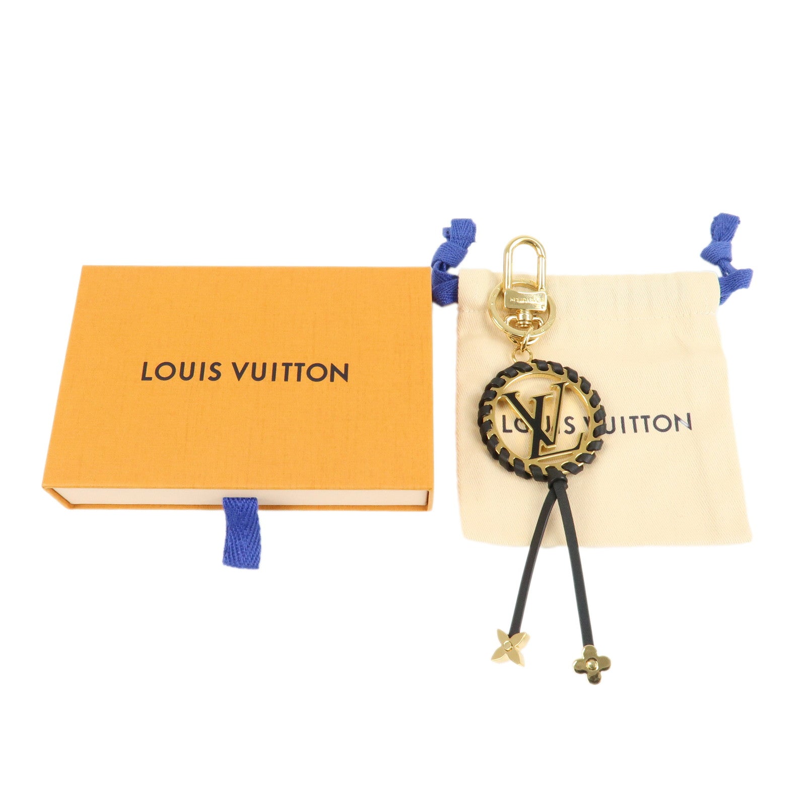 Louis Vuitton Berry Bag Charm Key Chain Gold Black M63082 Used