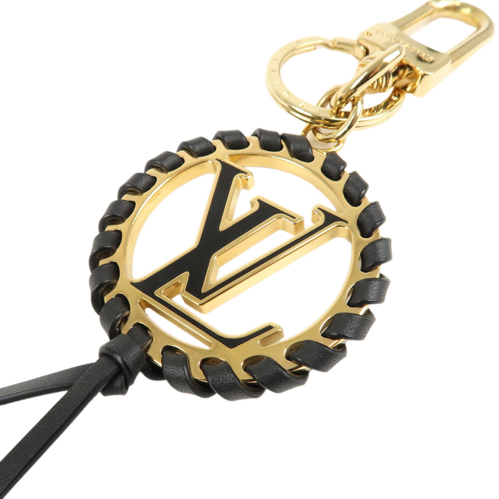 Louis Vuitton Berry Bag Charm Key Chain Gold Black M63082 Used