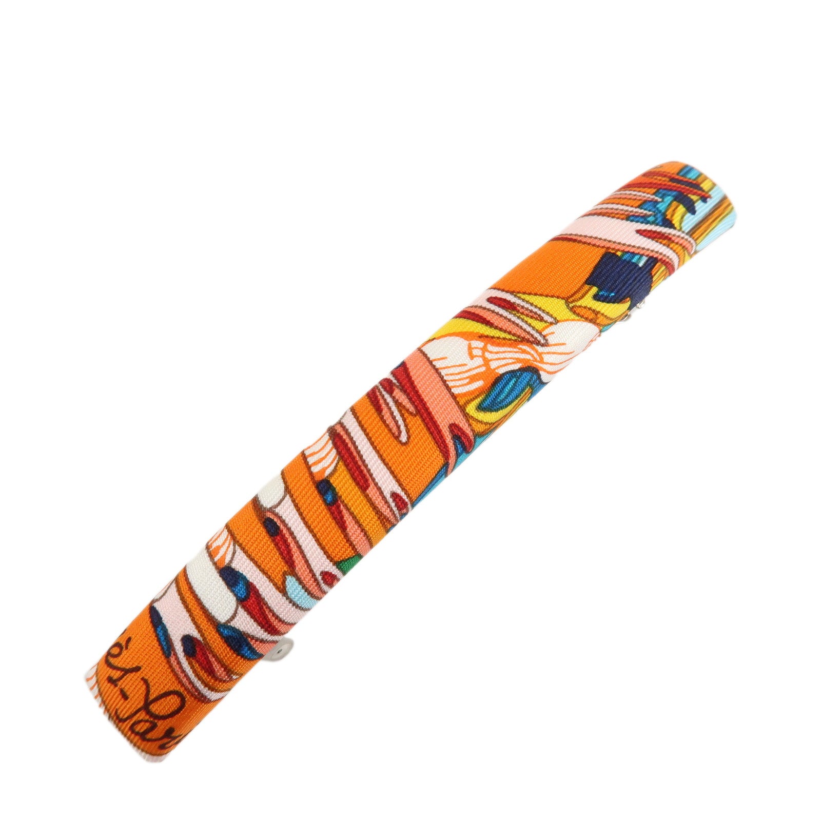 HERMES Eclipse GM Silk Metal Valletta Orange Multicolor Used