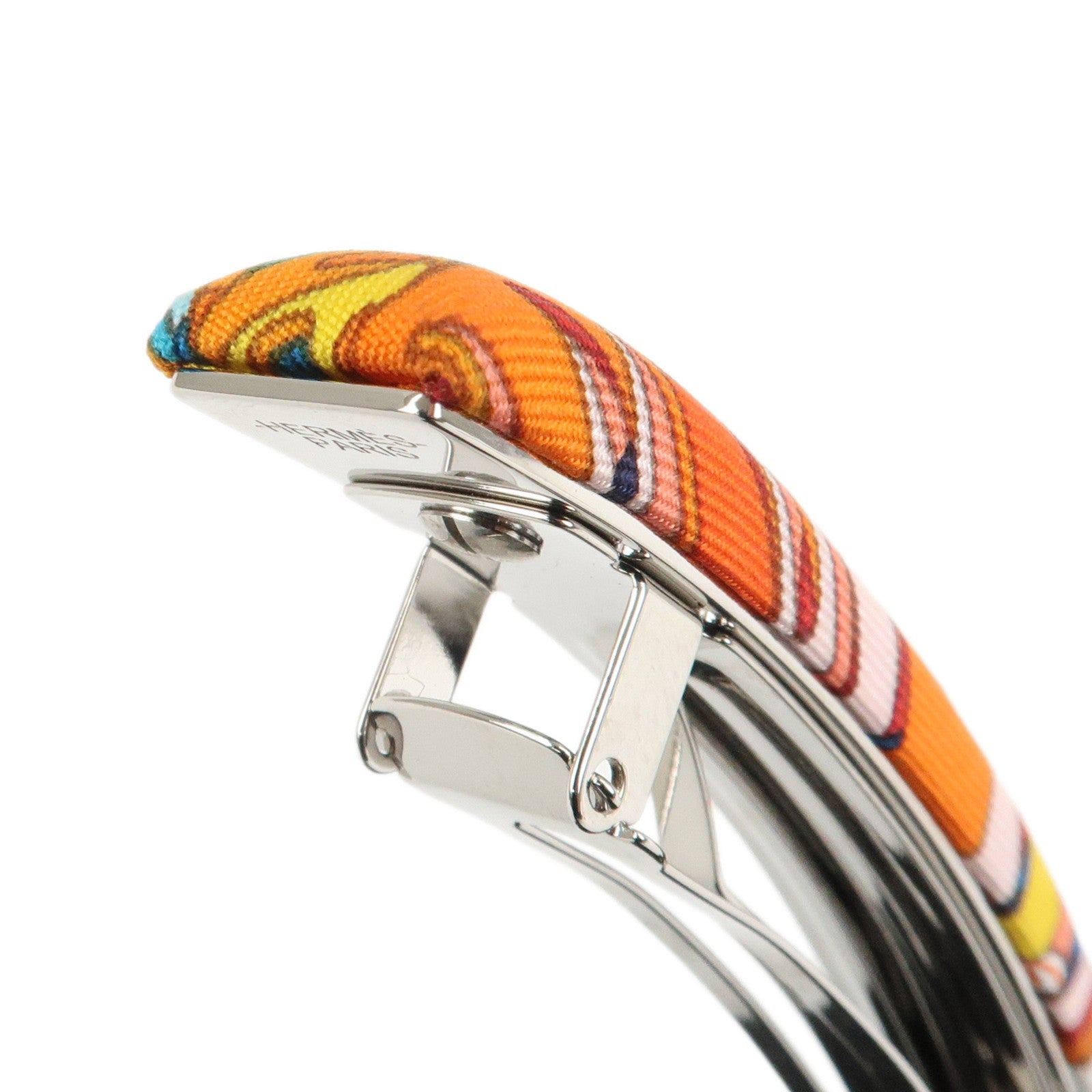 HERMES Eclipse GM Silk Metal Valletta Orange Multicolor Used