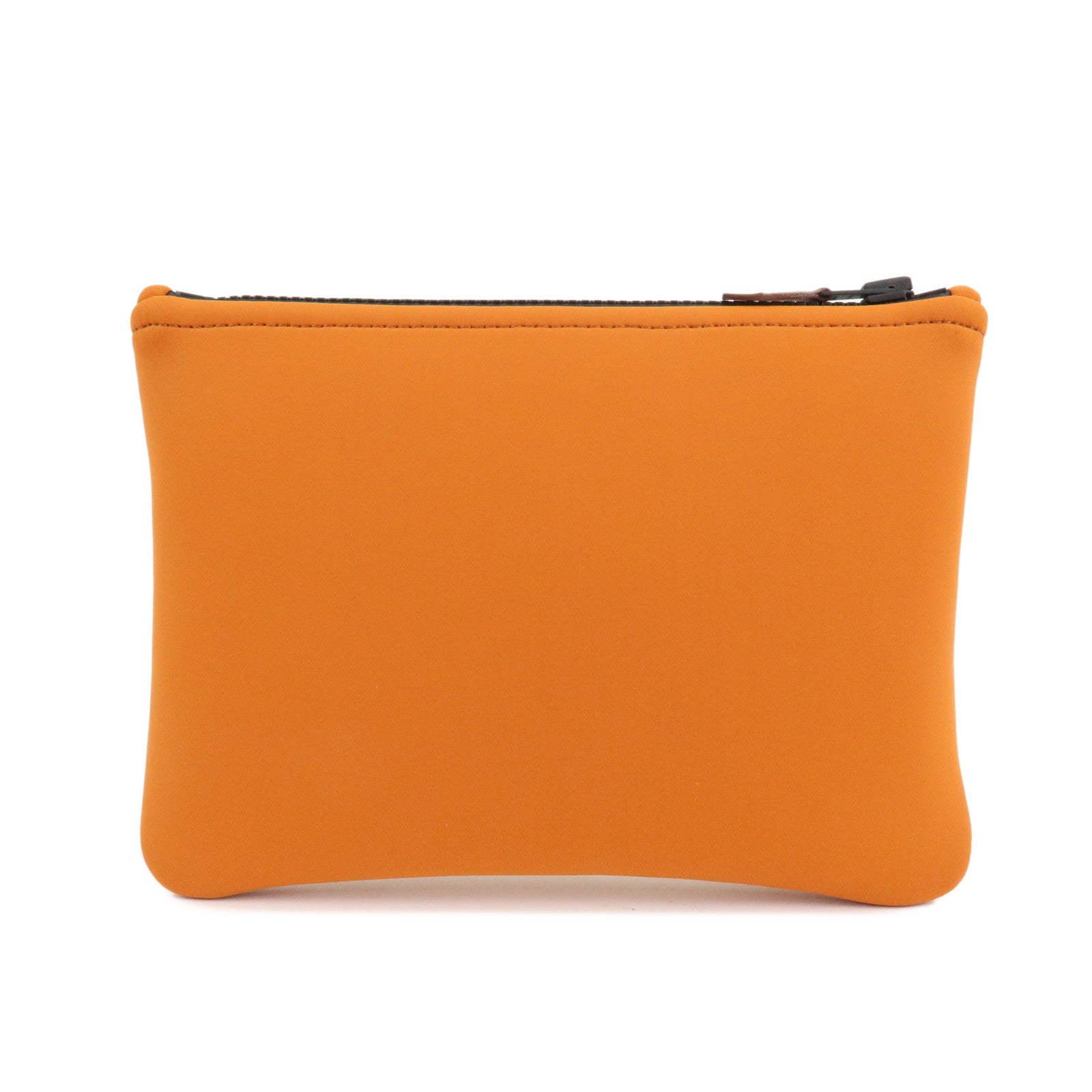 HERMES Neoprene Leather Neobain PM Pouch Cosmetic Pouch Orange Used