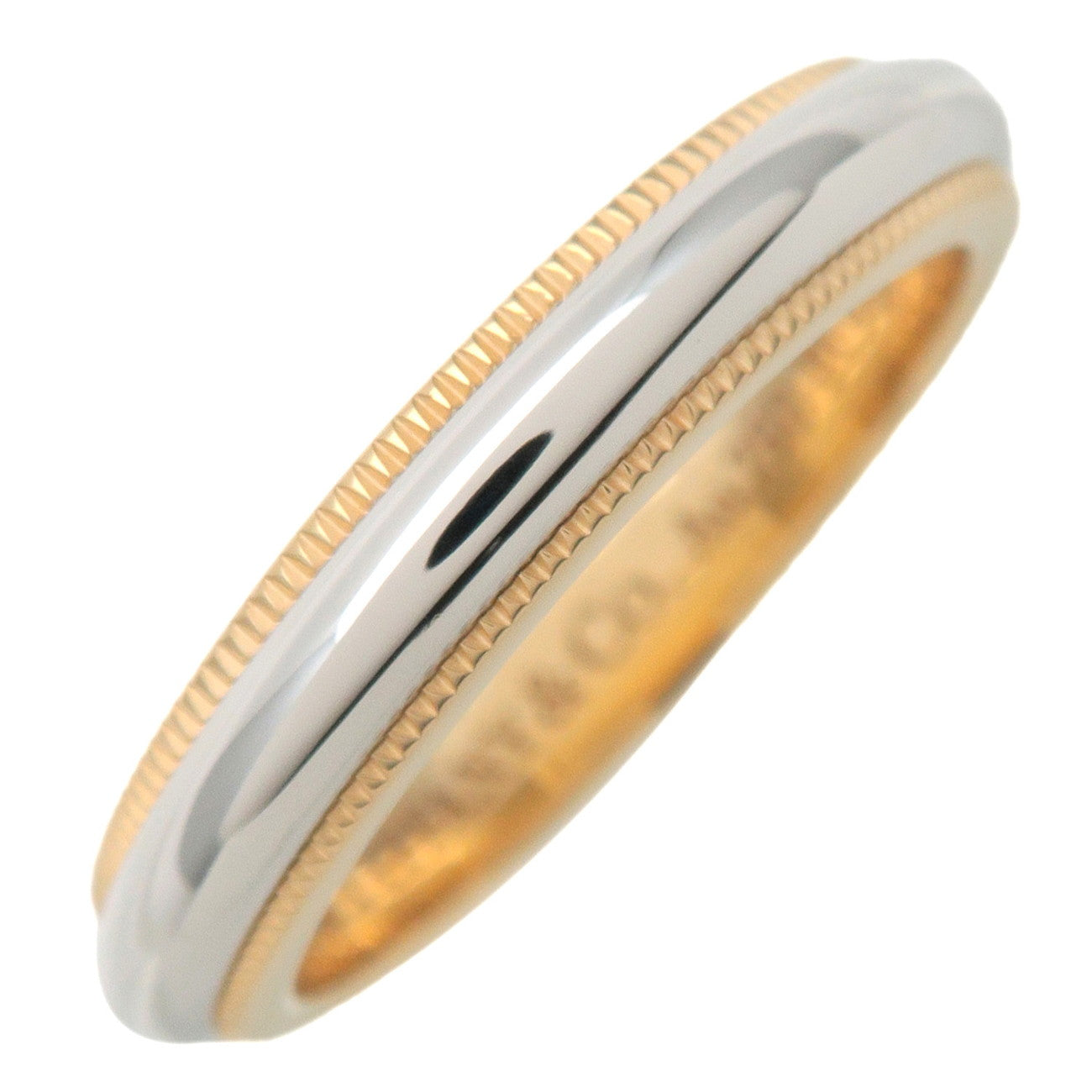 Tiffany&Co.-Milgrain-Band-Ring-K18YG-750YG-PT950-#9-US5-YellowGold