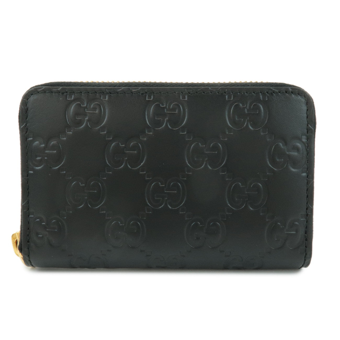 GUCCI-Gucci-Guccisima-Leather-Signature-Card-Case-Black-447939