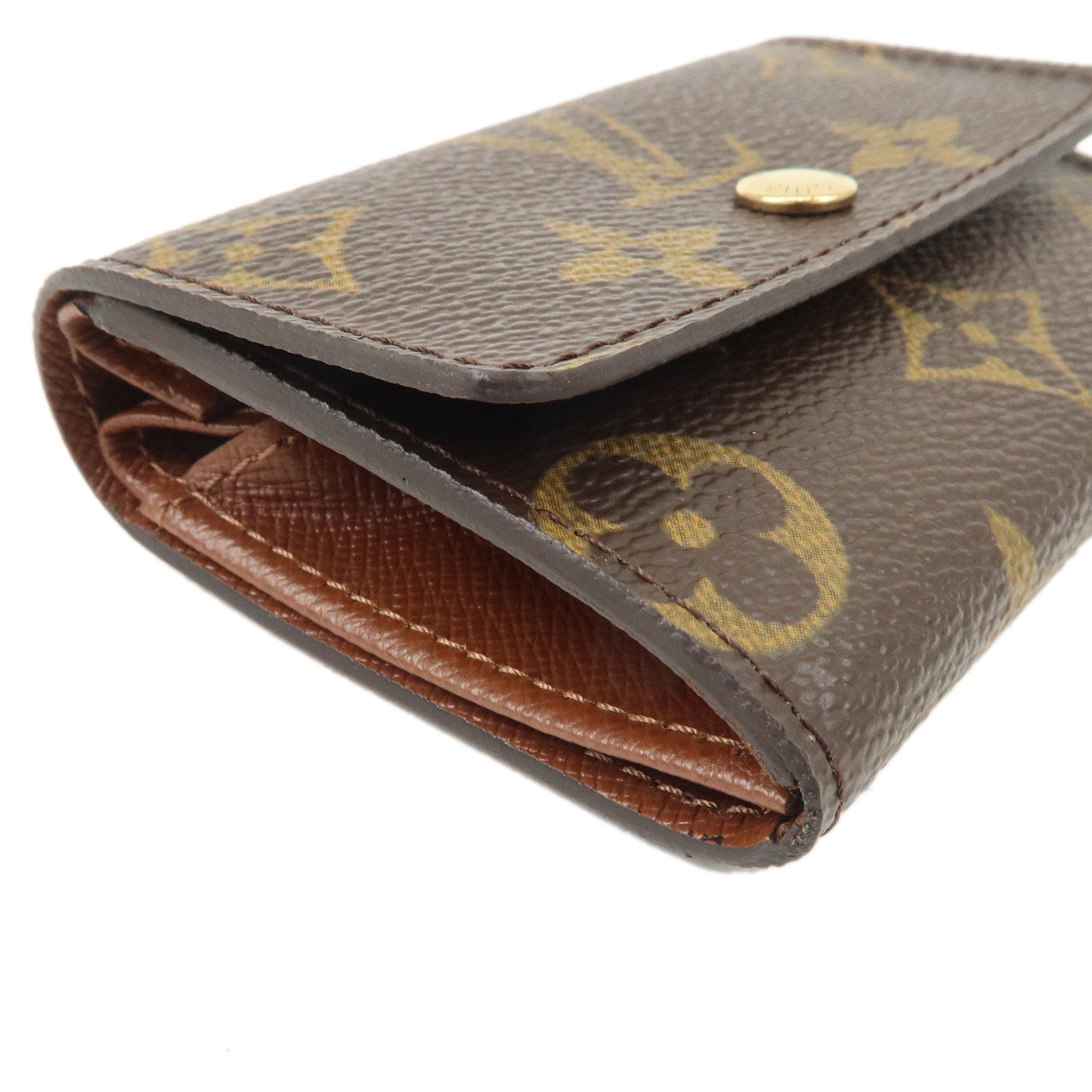 Louis Vuitton Monogram Porte Monnaie Plat Coin Case M61930 Used