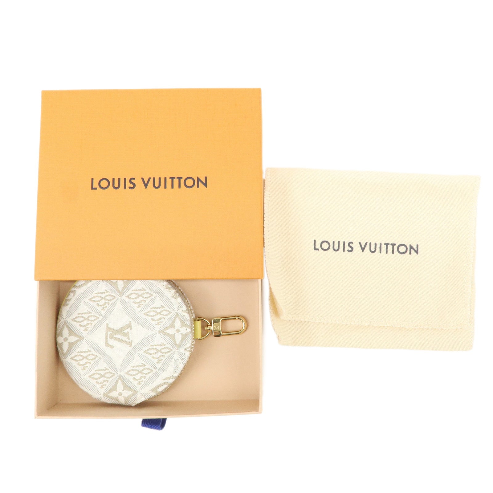 Louis Vuitton Since1854 Porte Monnaie Rond Coin Case Ivory M81173 Used