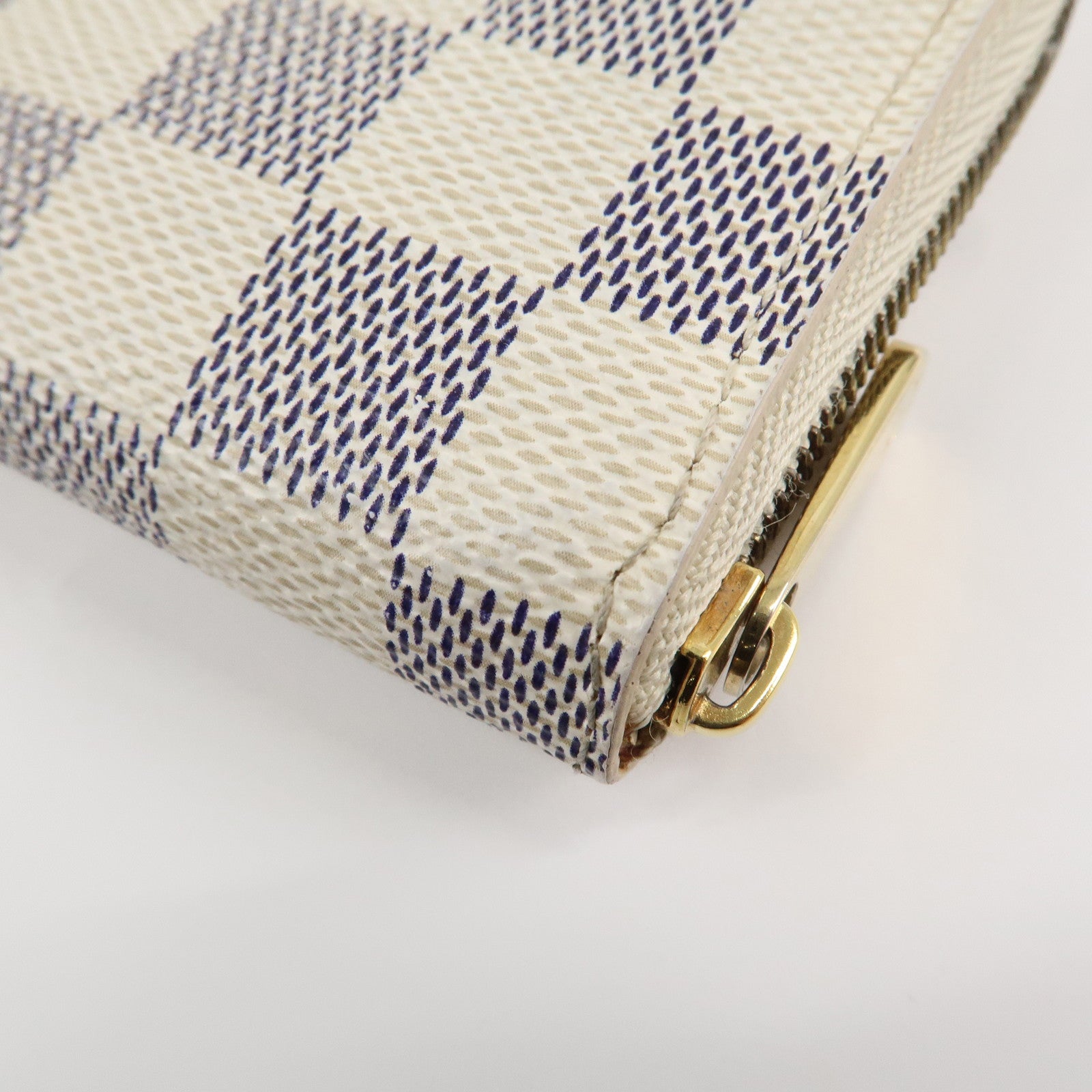 Louis Vuitton Damier Azur Zippy Coin Purse Coin Case Ivory N63069 Used