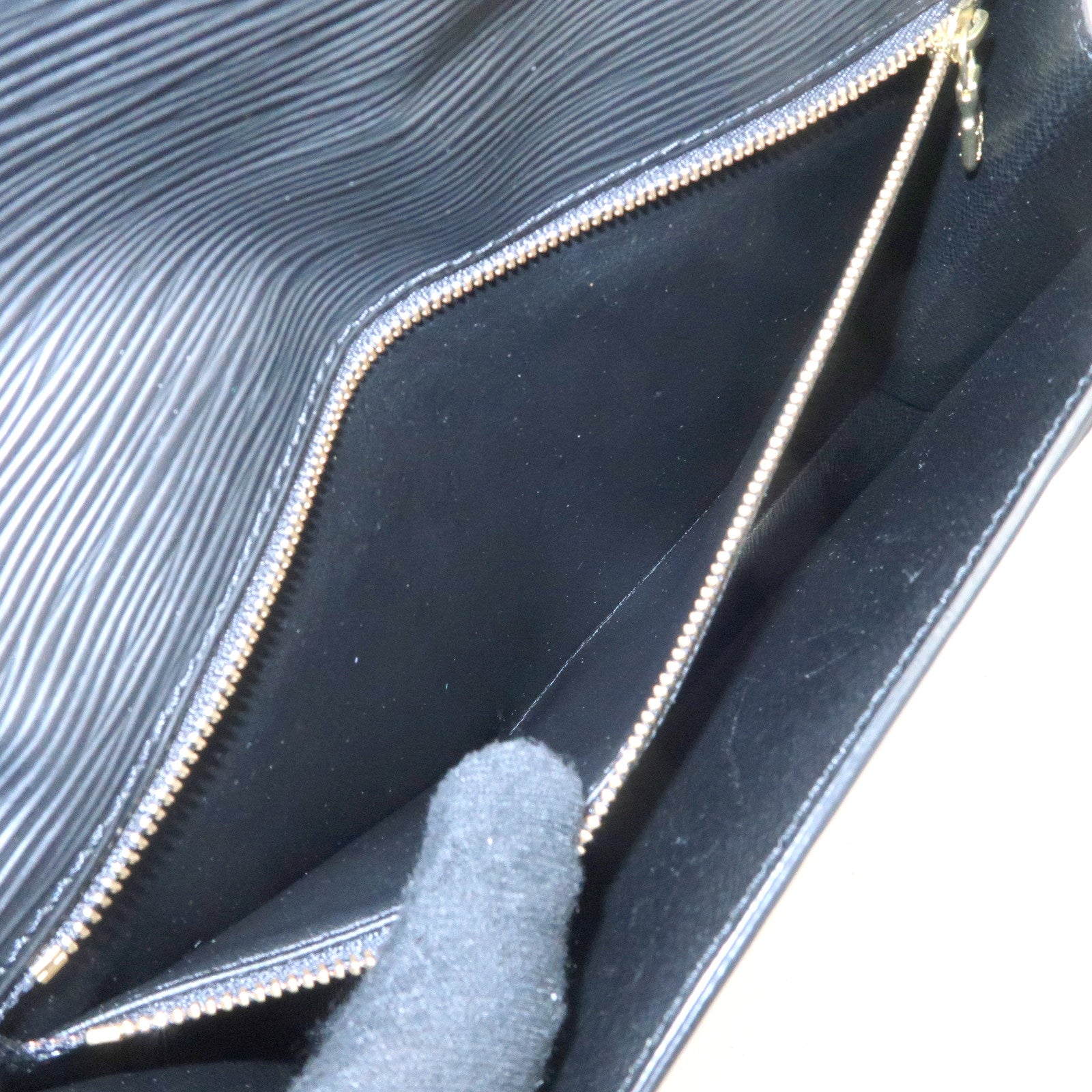 Louis Vuitton Epi Sellier Dragonne Clutch Bag Black M52612 Used