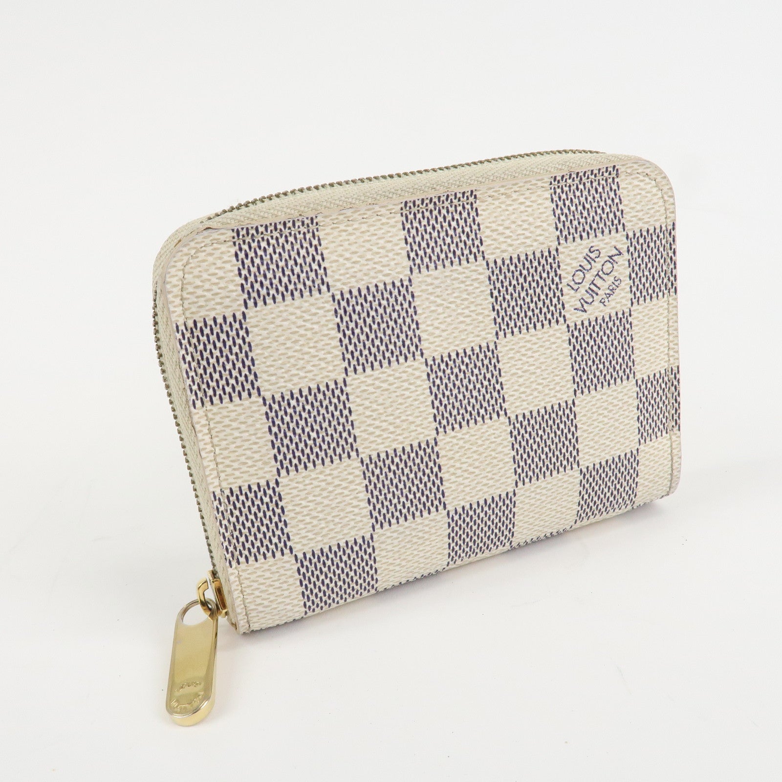 Louis Vuitton Damier Azur Zippy Coin Purse Coin Case Ivory N63069 Used