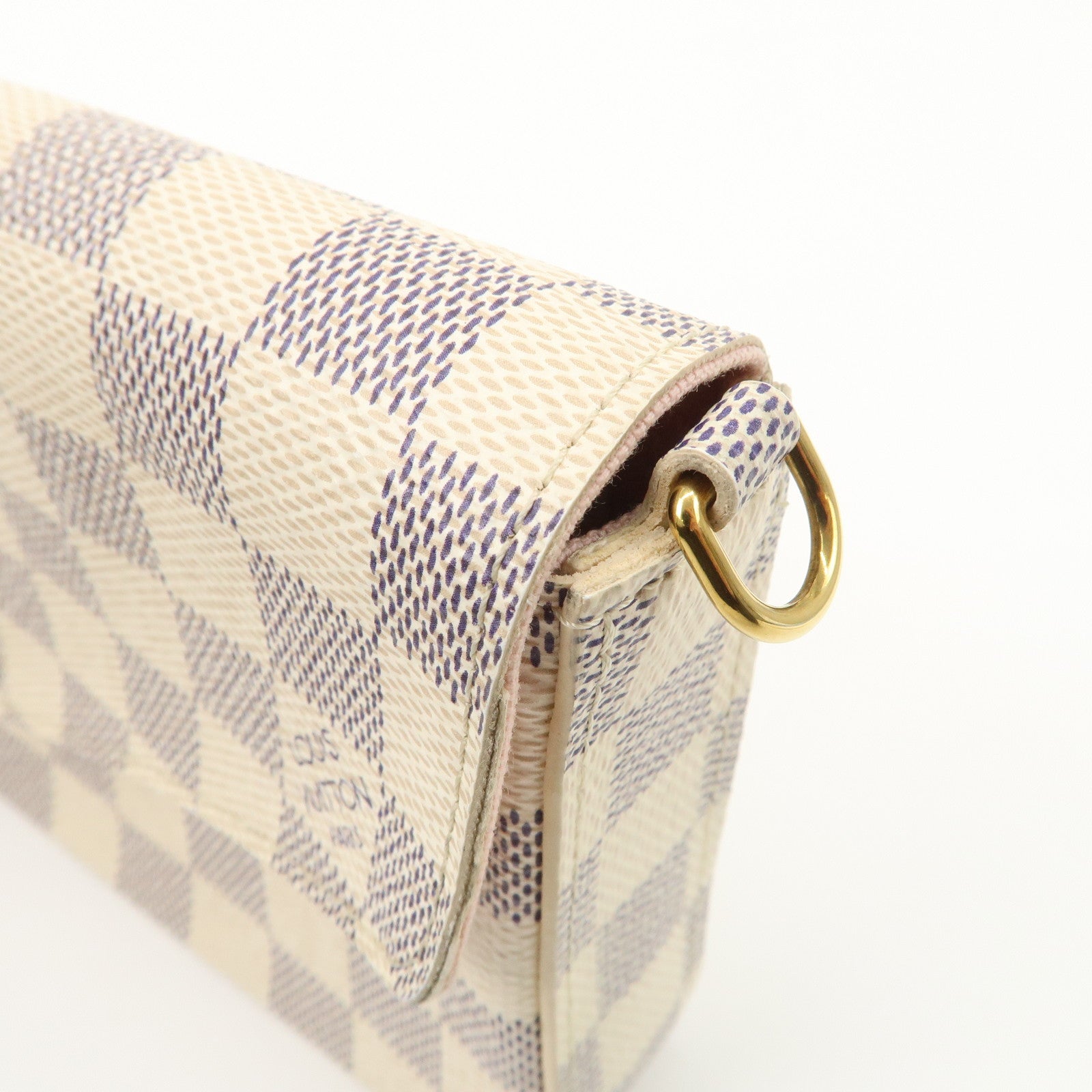 Louis Vuitton Damier Azur Pochette Félicie Clutch Bag Ivory N63106 Used