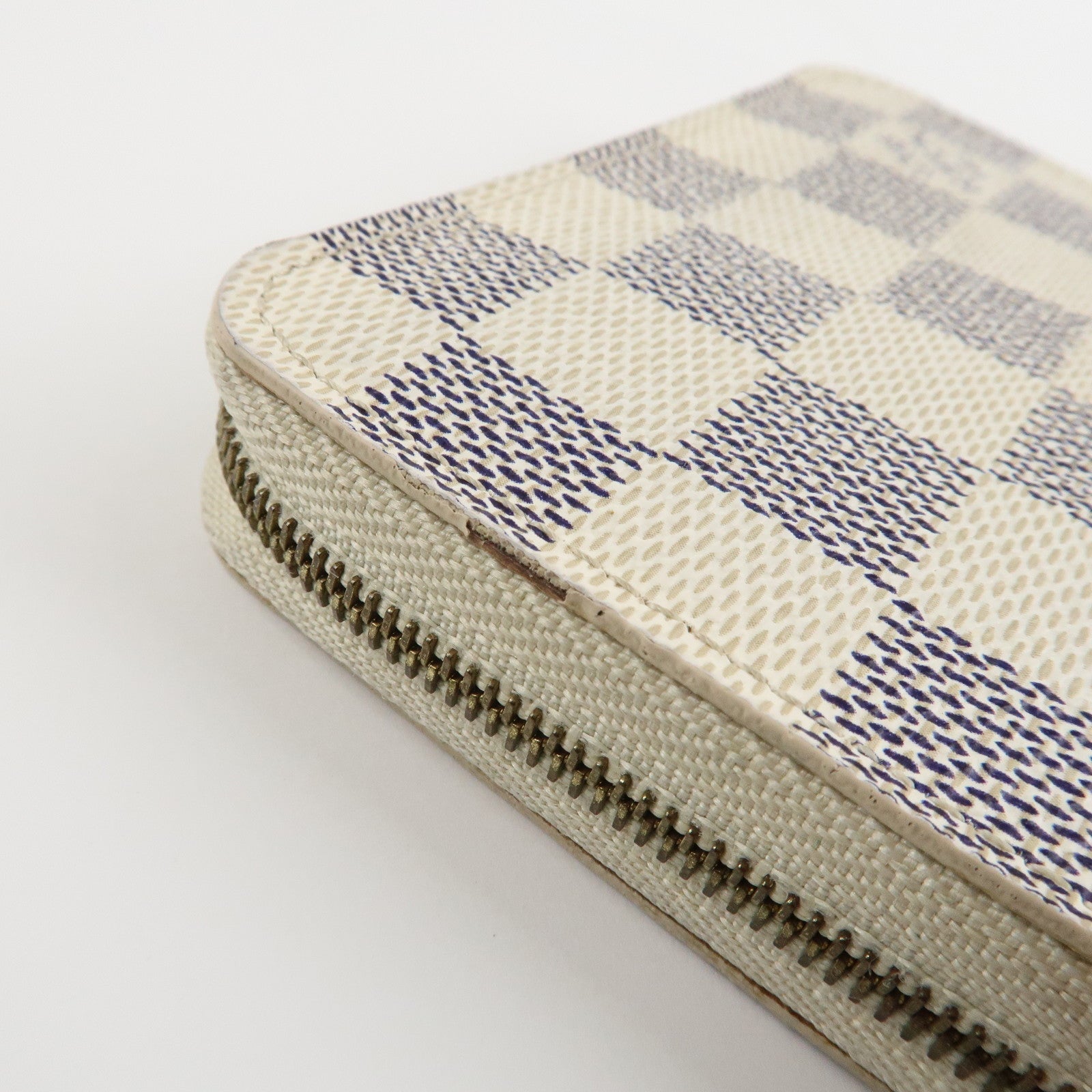 Louis Vuitton Damier Azur Zippy Coin Purse Coin Case Ivory N63069 Used