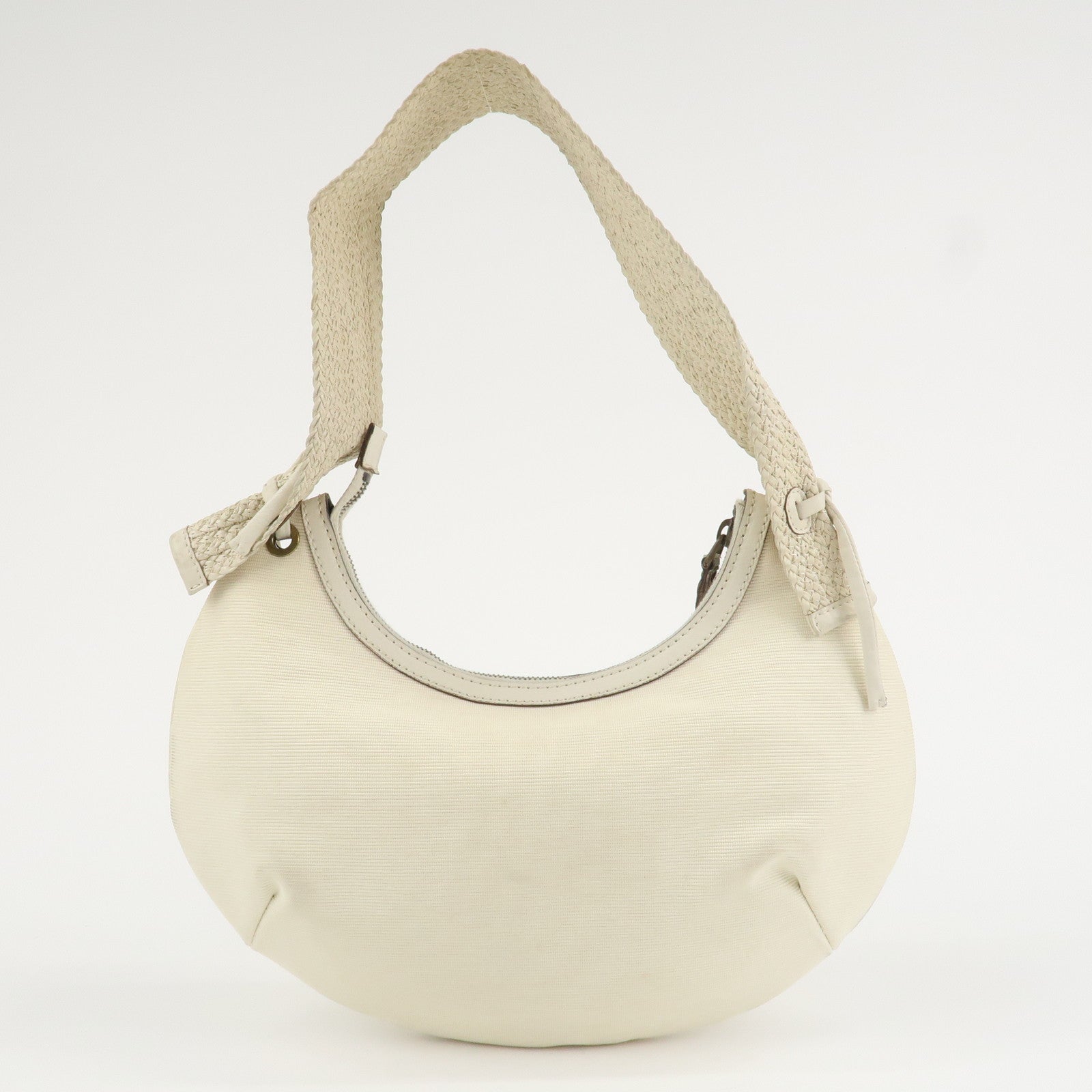 GUCCI Canvas Leather Hobo Bag Shoulder Bag Hand Bag Ivory 106293 Used