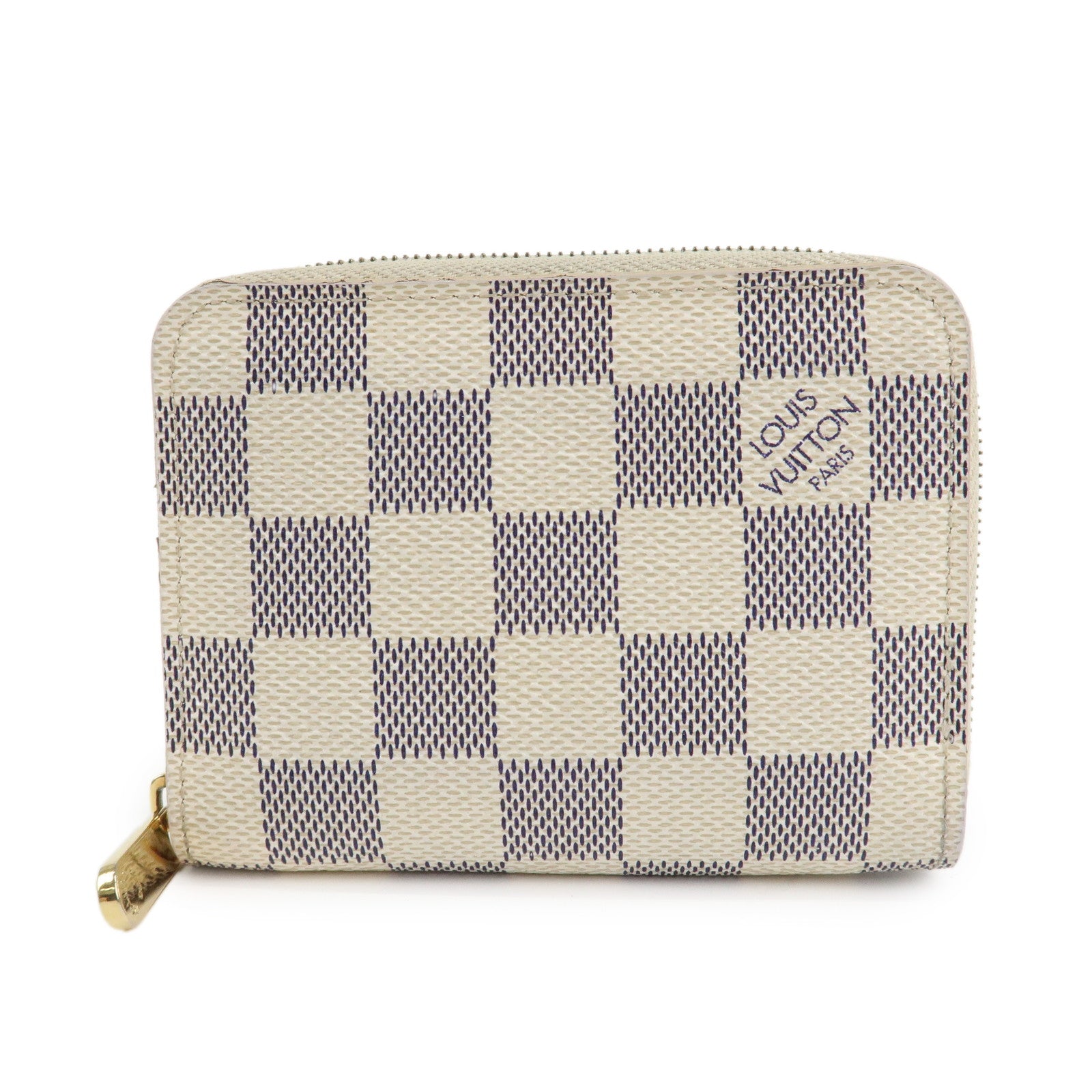 Louis Vuitton Damier Azur Zippy Coin Purse Coin Case Ivory N63069 Used