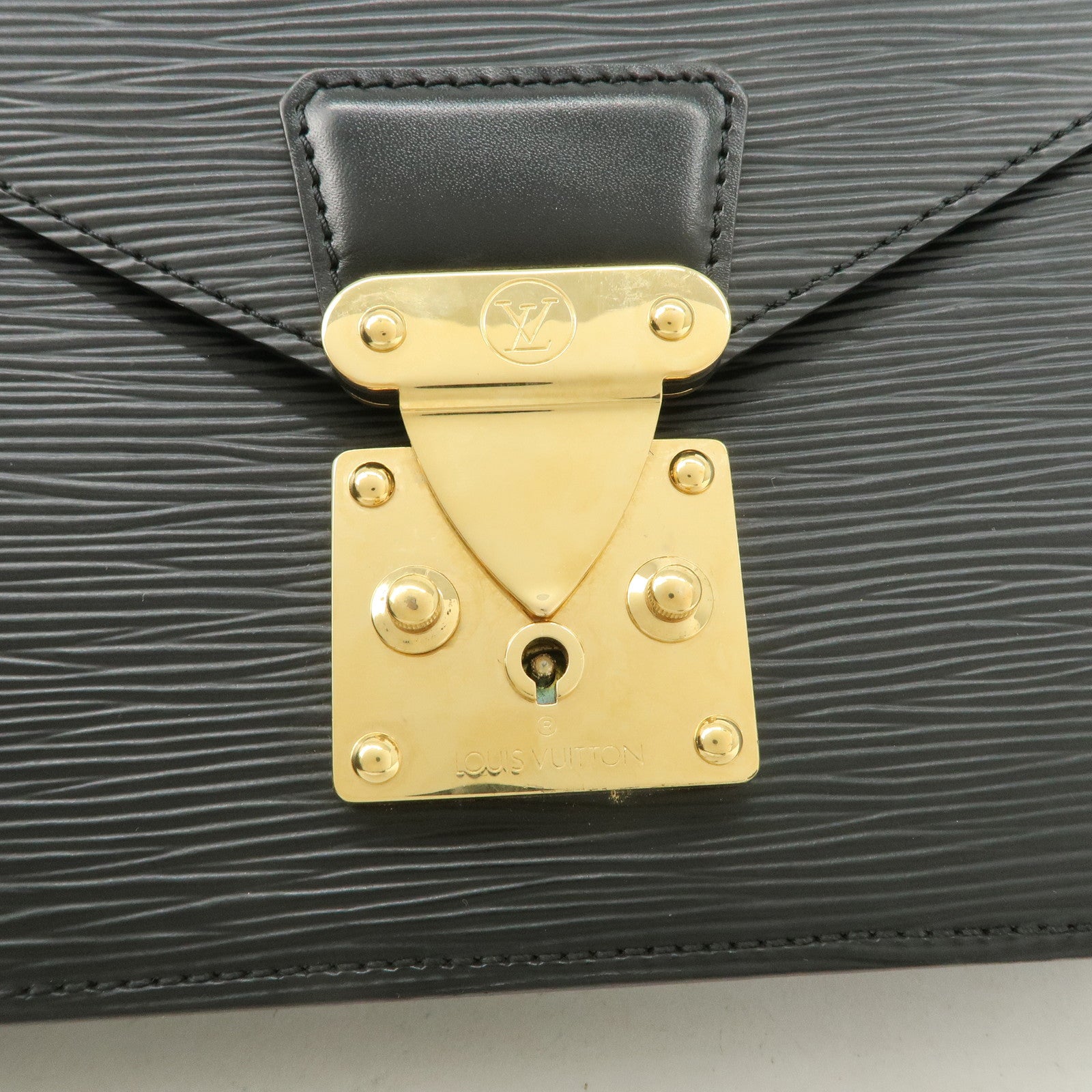 Louis Vuitton Epi Sellier Dragonne Clutch Bag Black M52612 Used