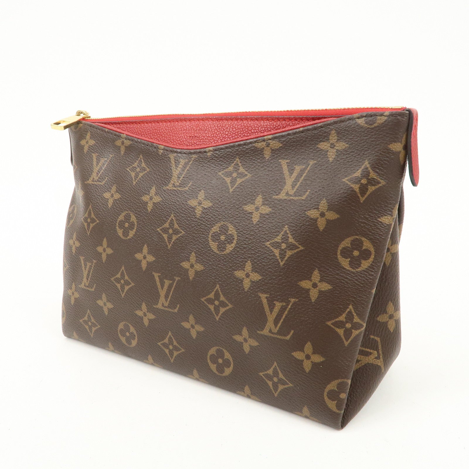 Louis Vuitton Monogram Pallas Beauty Case Brown Red M64123 Used