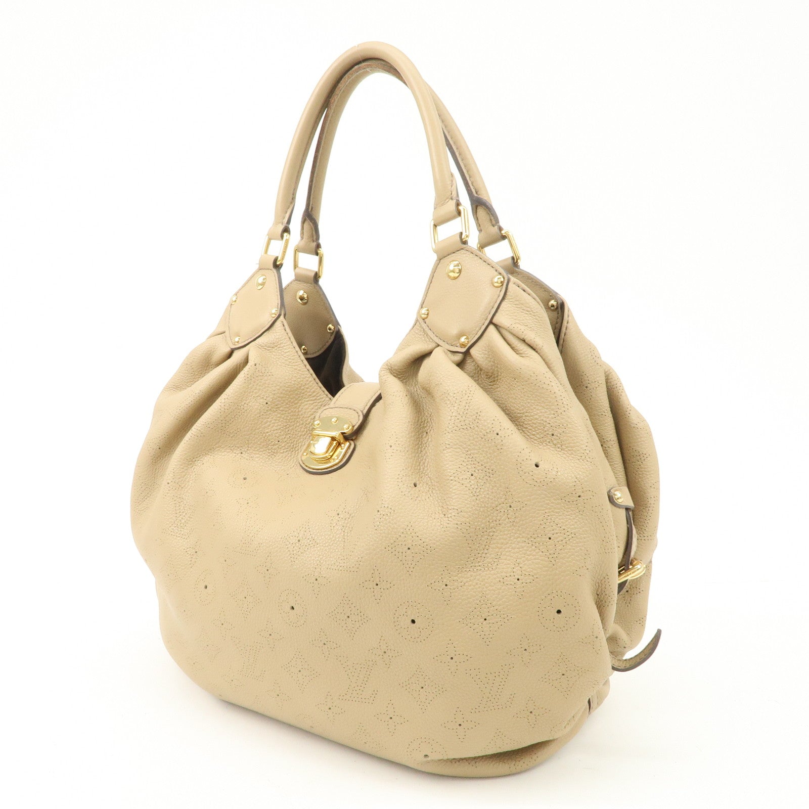 Louis Vuitton Monogram Mahina XL Shoudler Bag Beige M93978 Used