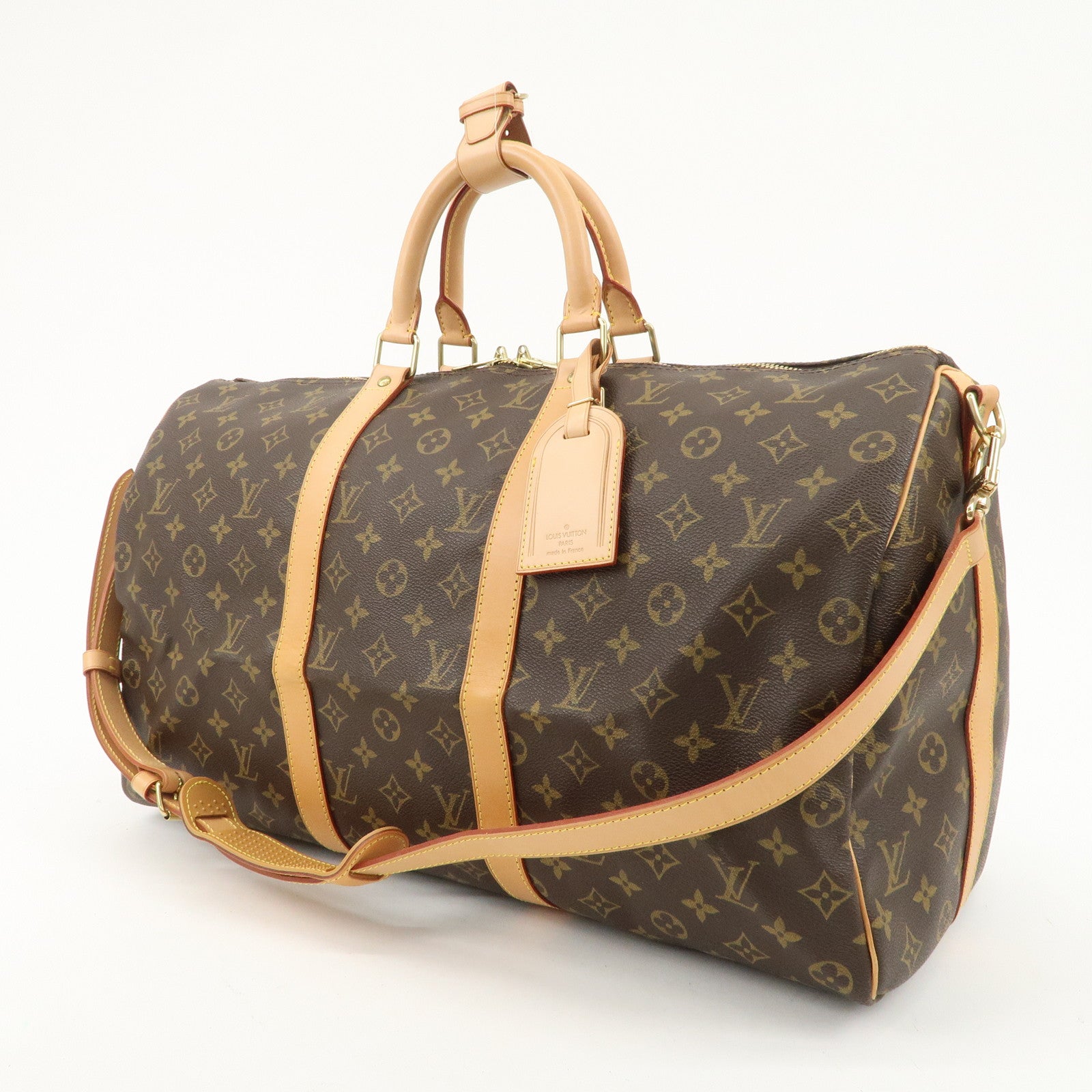 Louis Vuitton Monogram Keep All Bandouliere 50 Boston Bag Brown M41416 Used