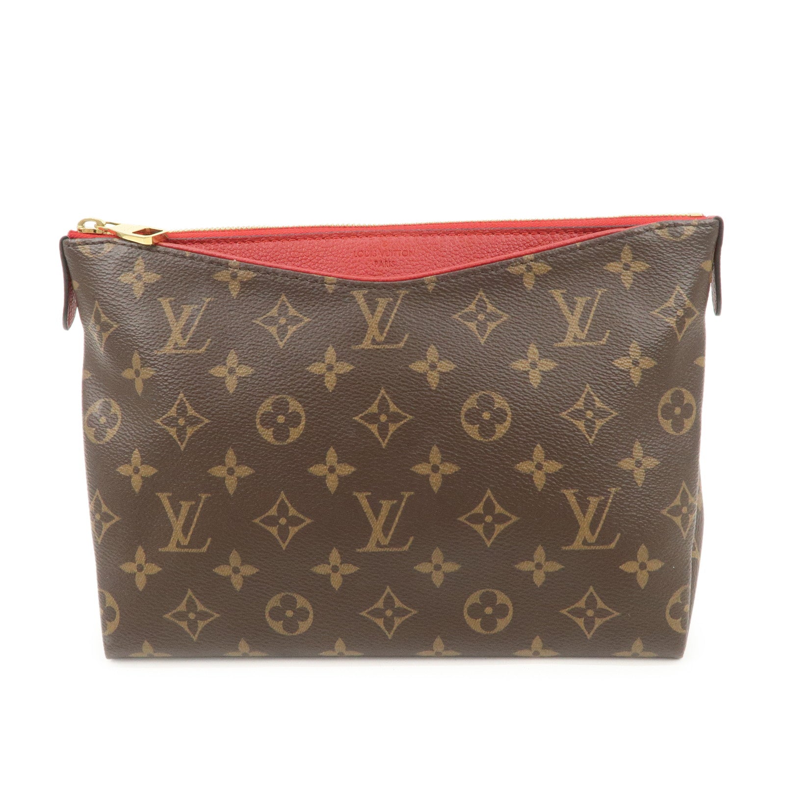 Louis Vuitton Monogram Pallas Beauty Case Brown Red M64123 Used