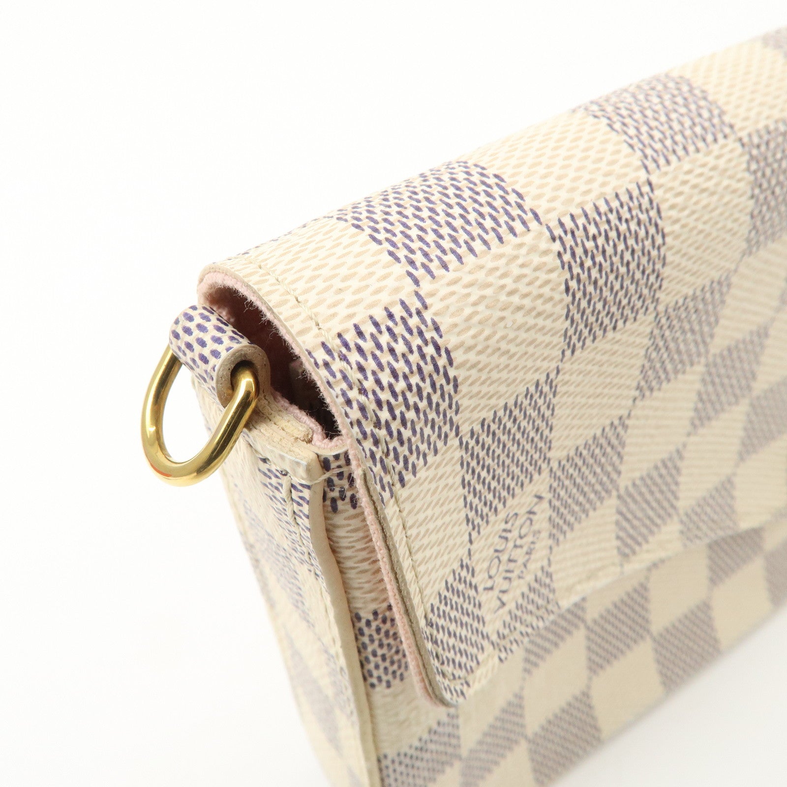 Louis Vuitton Damier Azur Pochette Félicie Clutch Bag Ivory N63106 Used