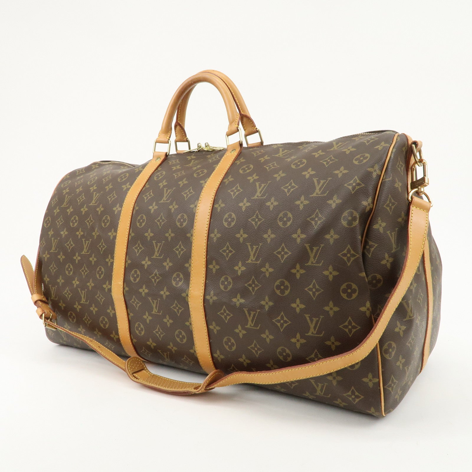 Louis Vuitton Monogram Keep All Bandouliere 60 Bag Brown M41412 Used