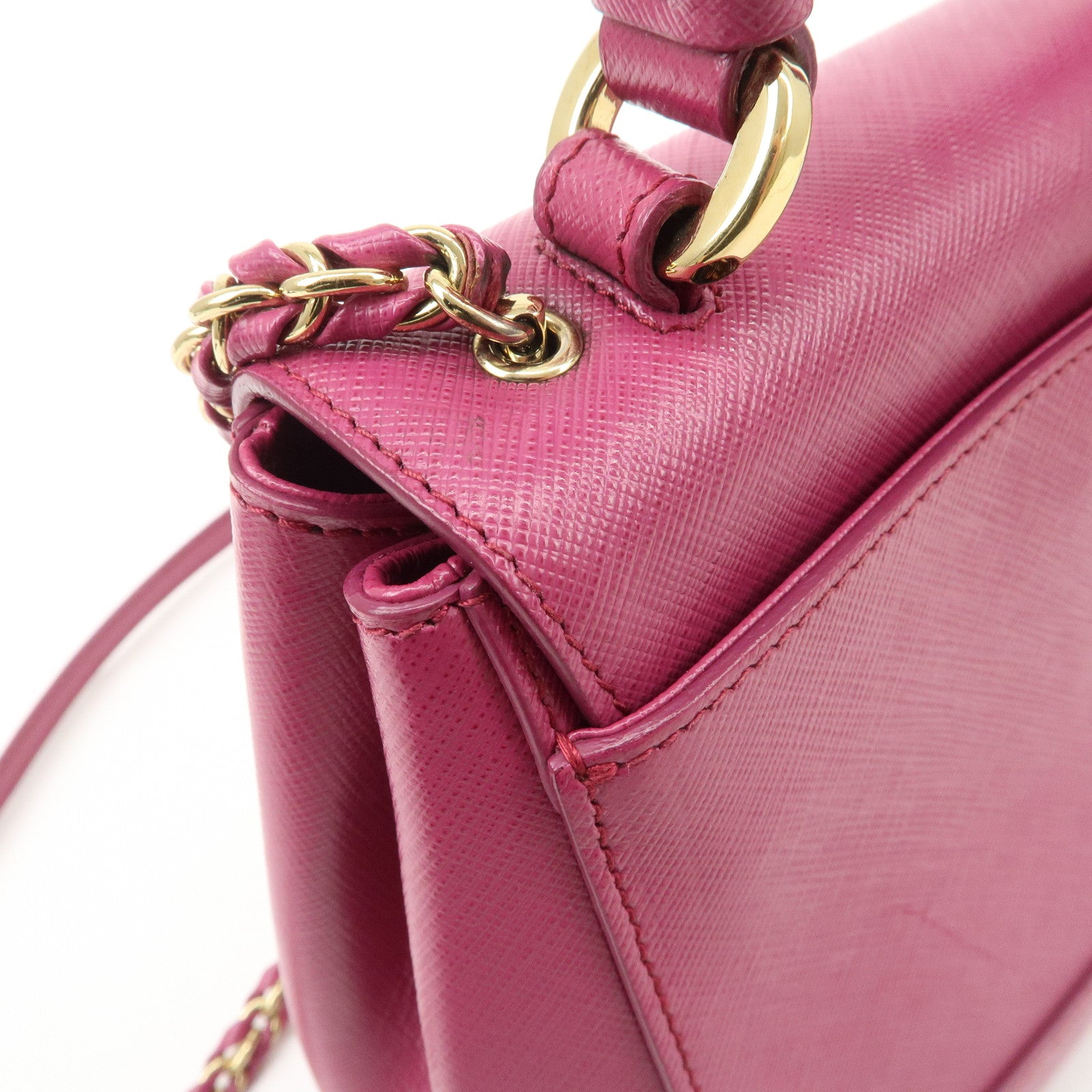 Ferragamo Vara Ribbon Leather 2Way Hand Bag Pink