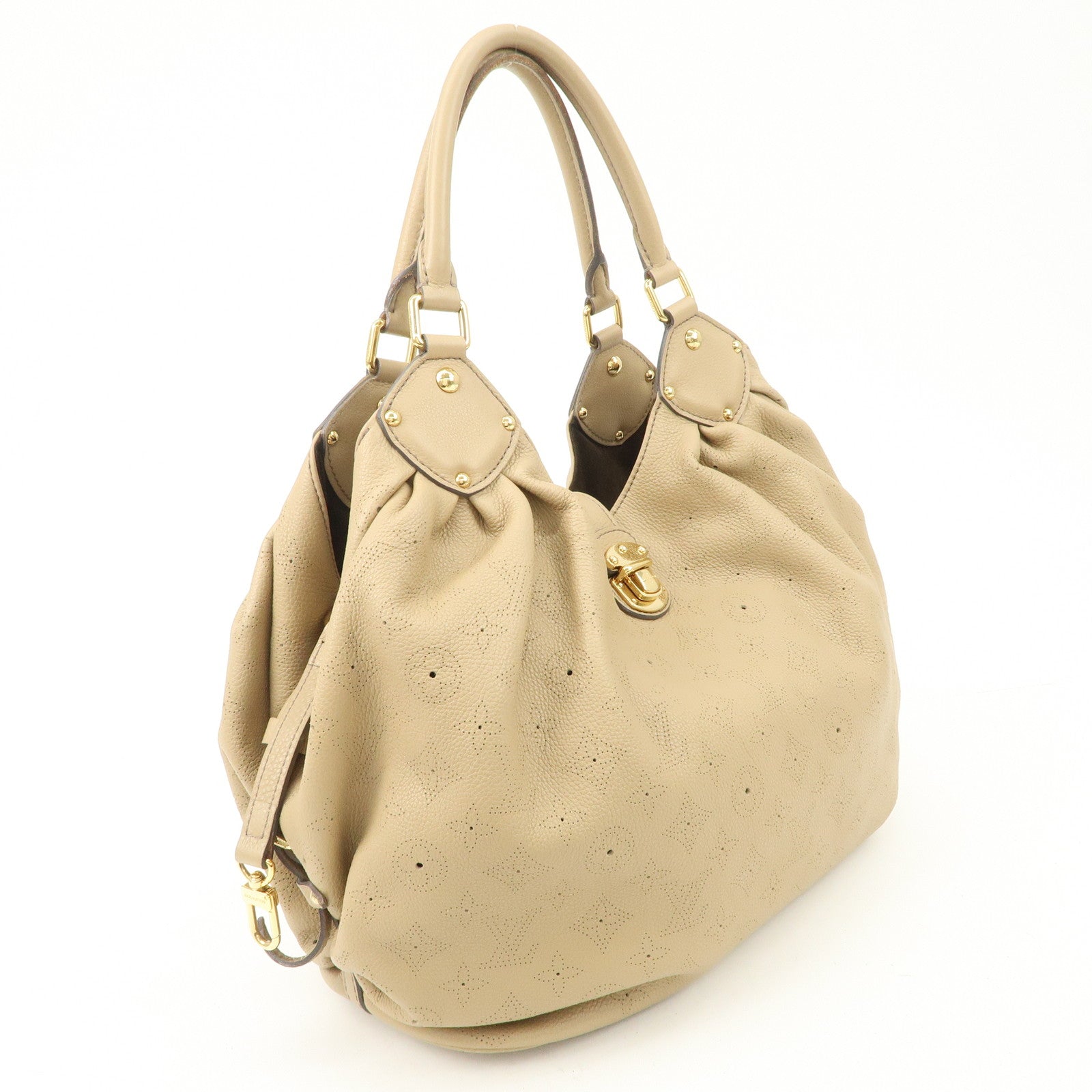 Louis Vuitton Monogram Mahina XL Shoudler Bag Beige M93978 Used