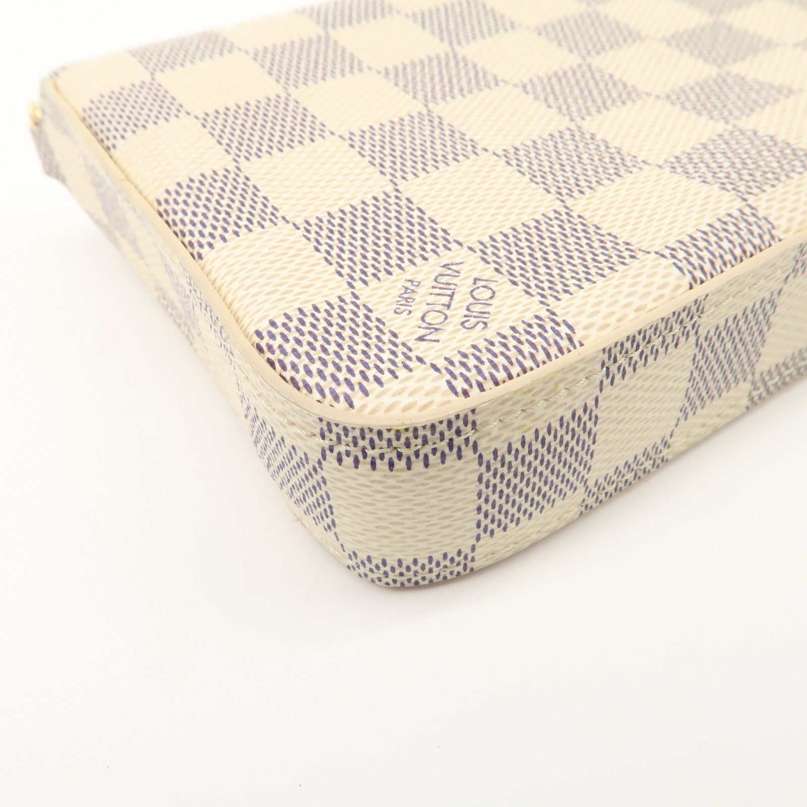 Louis Vuitton Damier Azur Pochette Félicie Clutch Bag Ivory N63106 Used