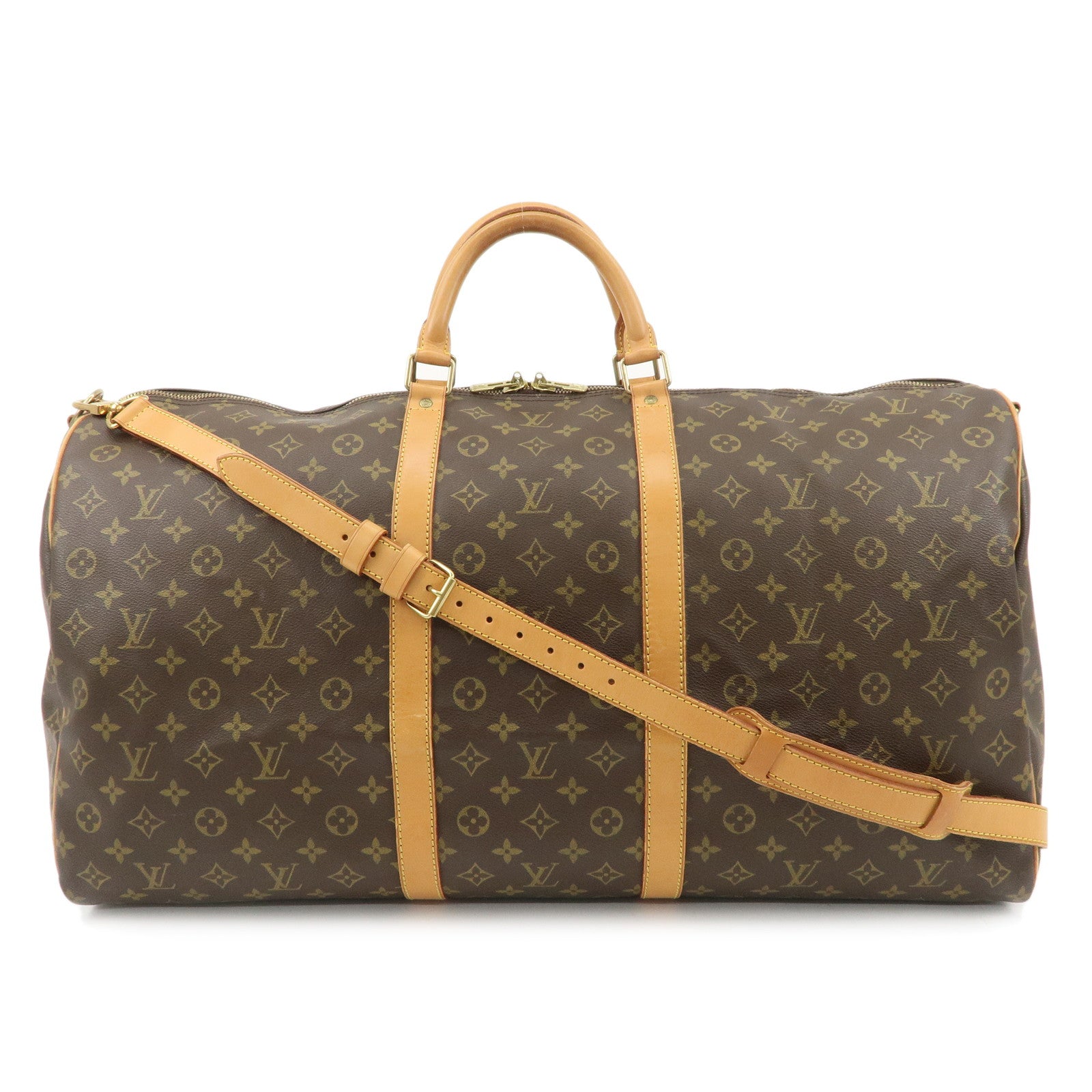 Louis Vuitton Monogram Keep All Bandouliere 60 Bag Brown M41412 Used