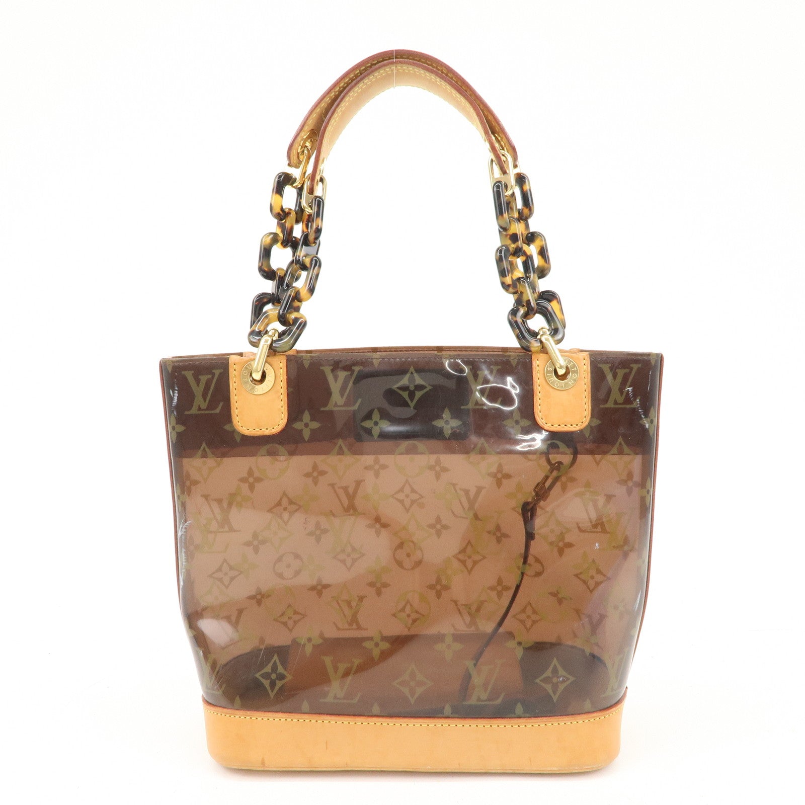 Louis Vuitton Monogram Vinyl Cabas Ambre PM Tote Bag Clear Brown M92502