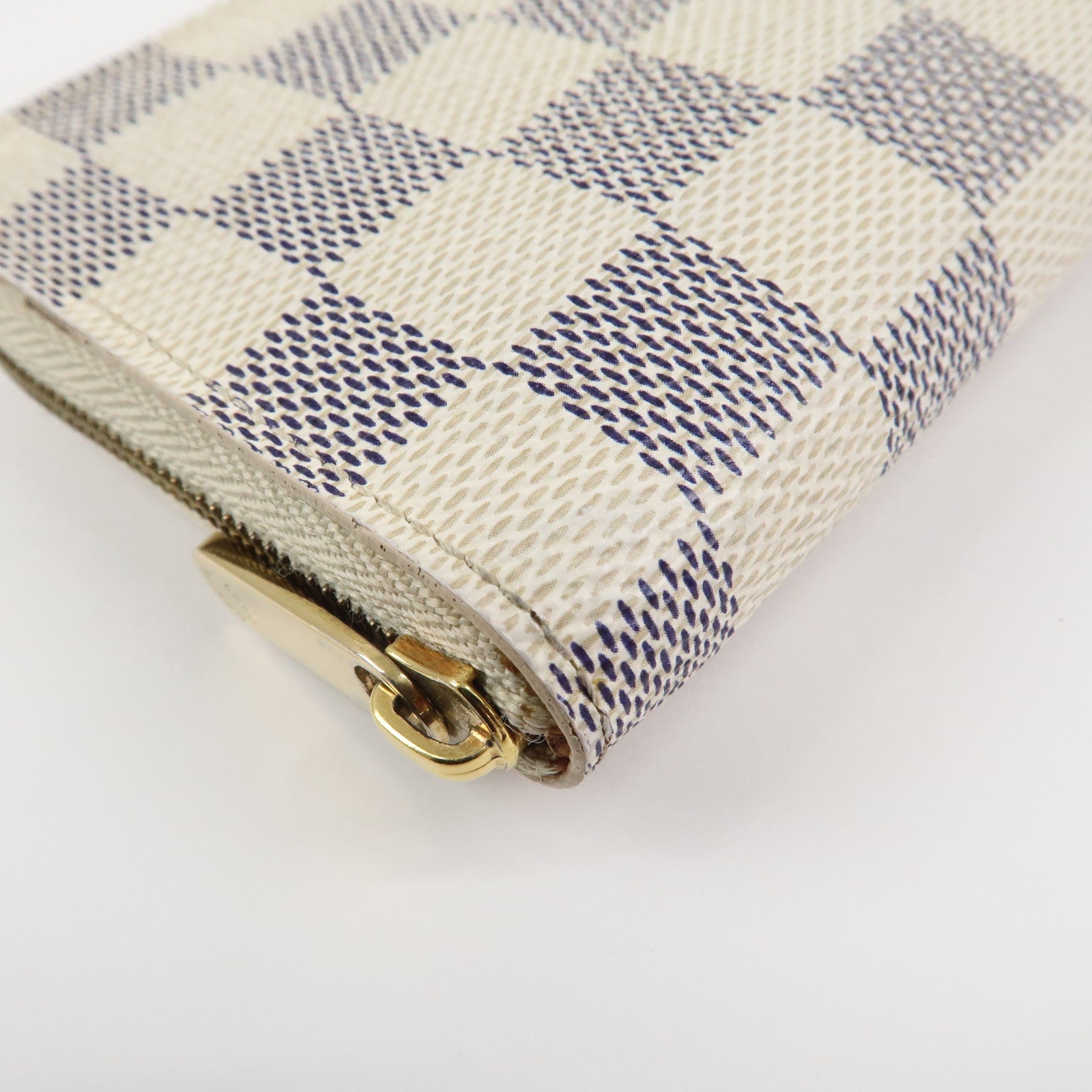 Louis Vuitton Damier Azur Zippy Coin Purse Coin Case Ivory N63069 Used