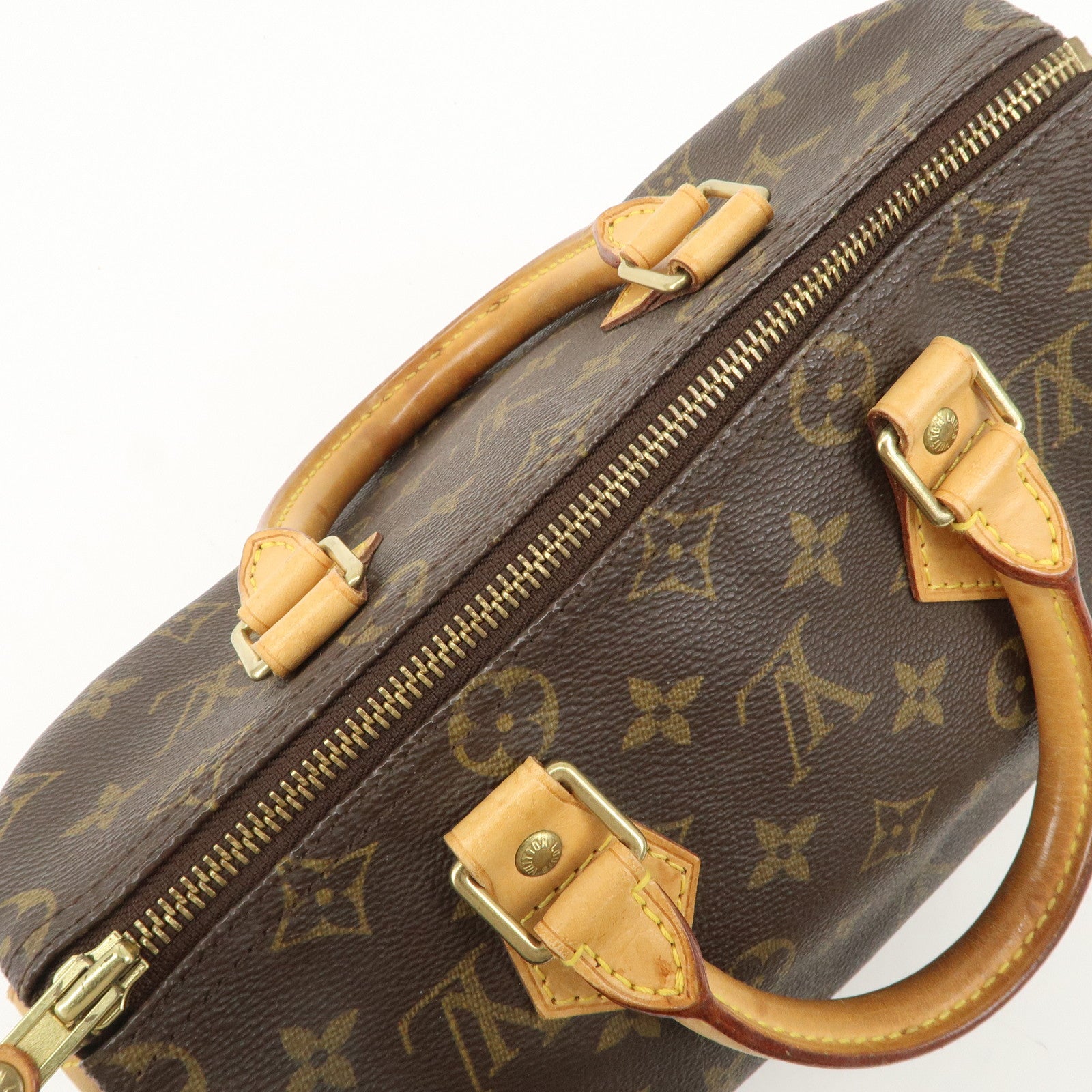 Louis Vuitton Monogram Speedy 25 Hand Bag Boston Bag Brown M41528 Used