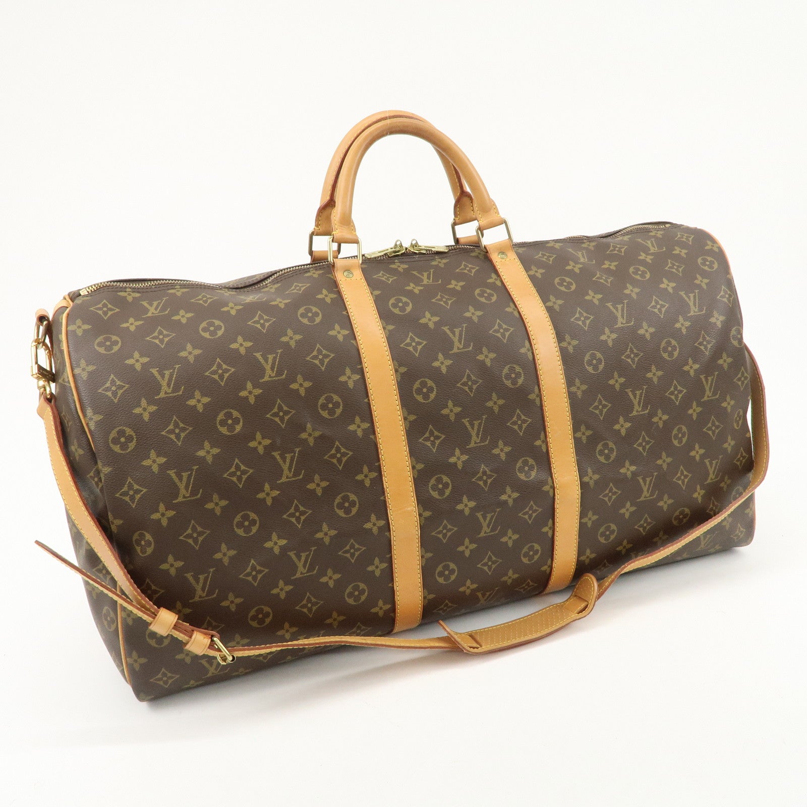 Louis Vuitton Monogram Keep All Bandouliere 60 Bag Brown M41412 Used