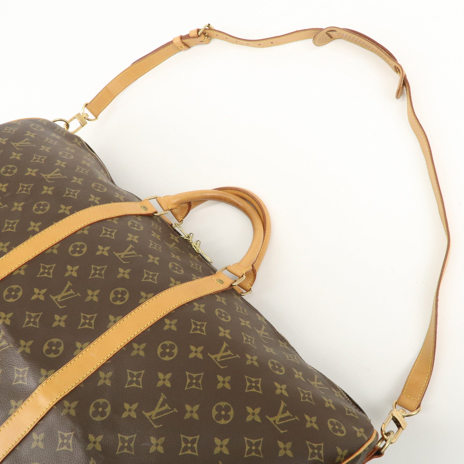 Louis Vuitton Monogram Keep All Bandouliere 60 Bag Brown M41412 Used