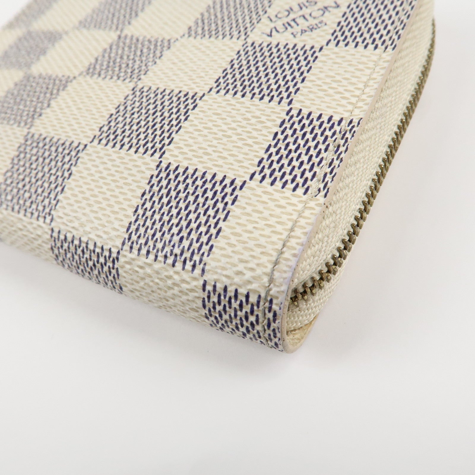 Louis Vuitton Damier Azur Zippy Coin Purse Coin Case Ivory N63069 Used