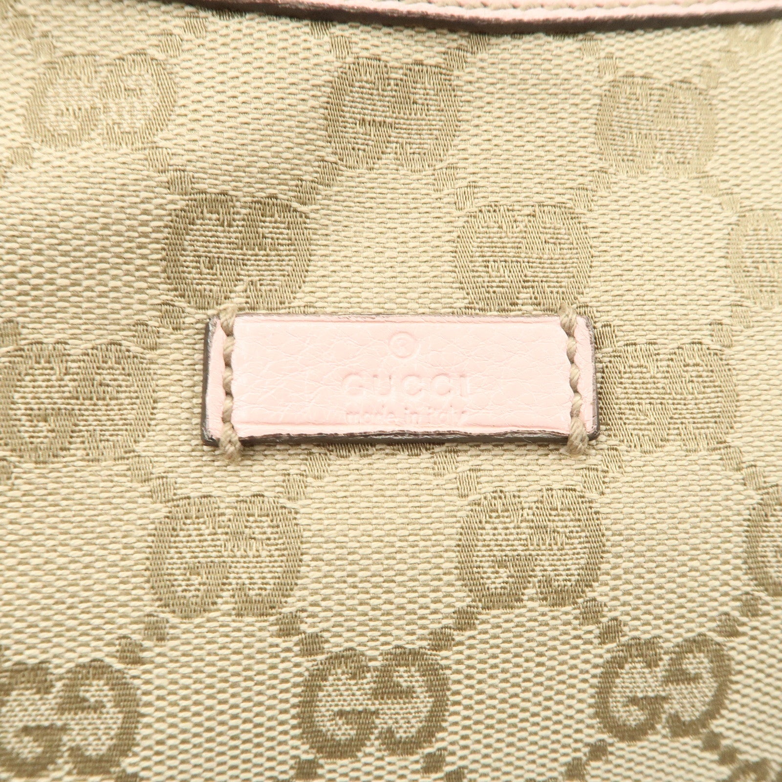 GUCCI GG Canvas Leather Shoulder Bag Crossbody Bag Beige Pink 181092