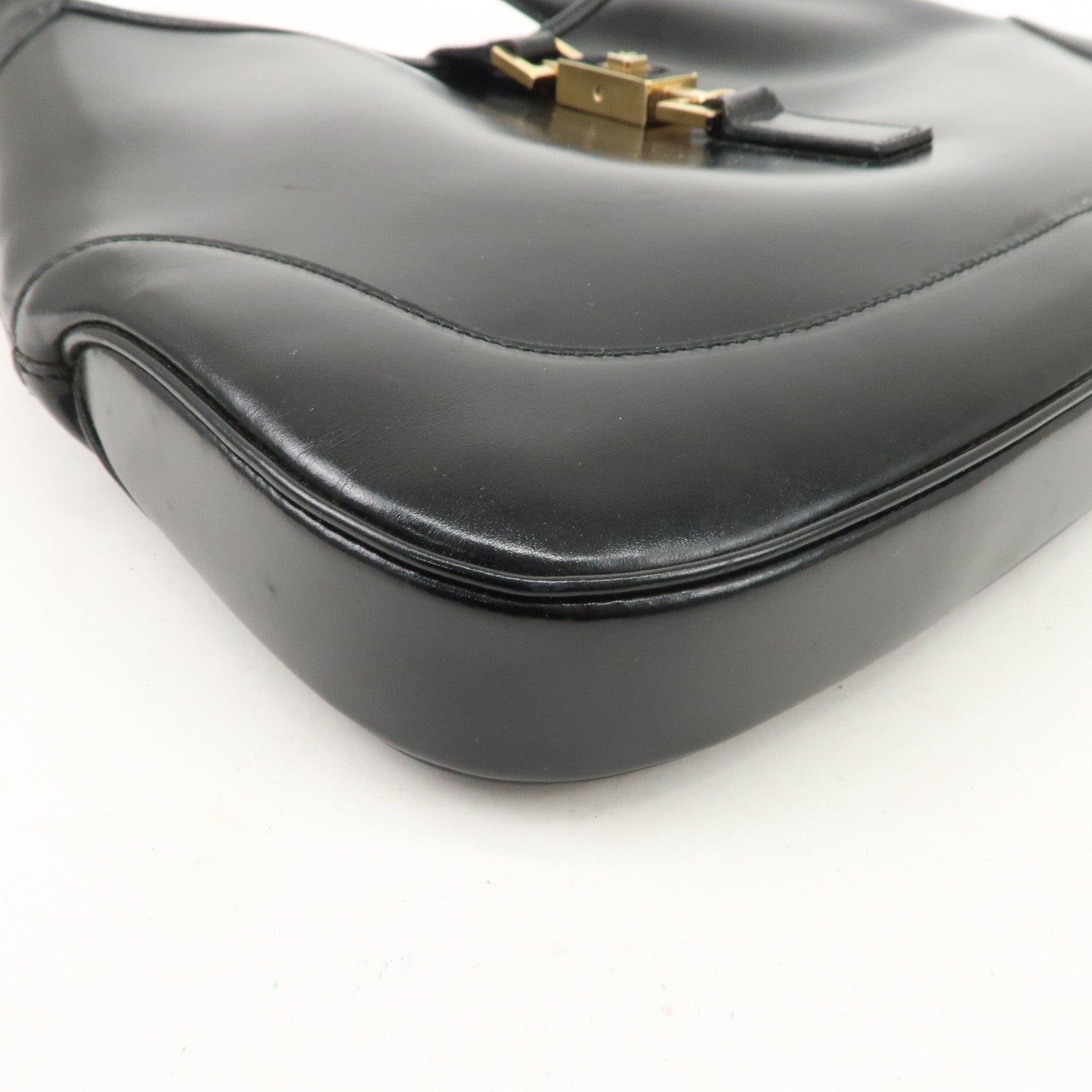 GUCCI Jackie Leather Shoulder Bag Black 001.3306.3444 Used