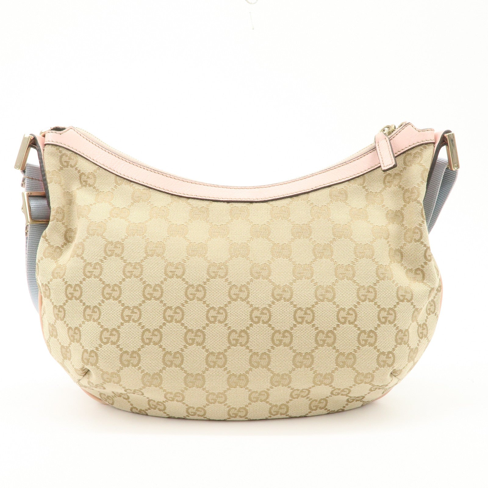 GUCCI GG Canvas Leather Shoulder Bag Crossbody Bag Beige Pink 181092