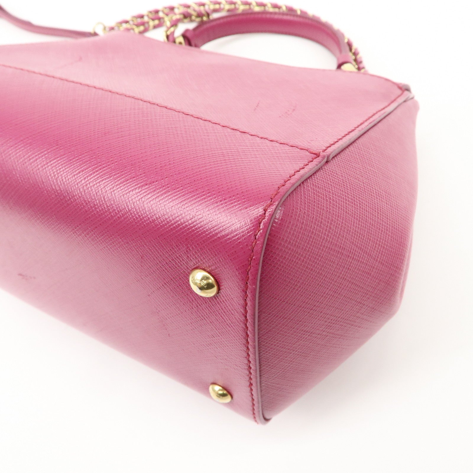 Ferragamo Vara Ribbon Leather 2Way Hand Bag Pink