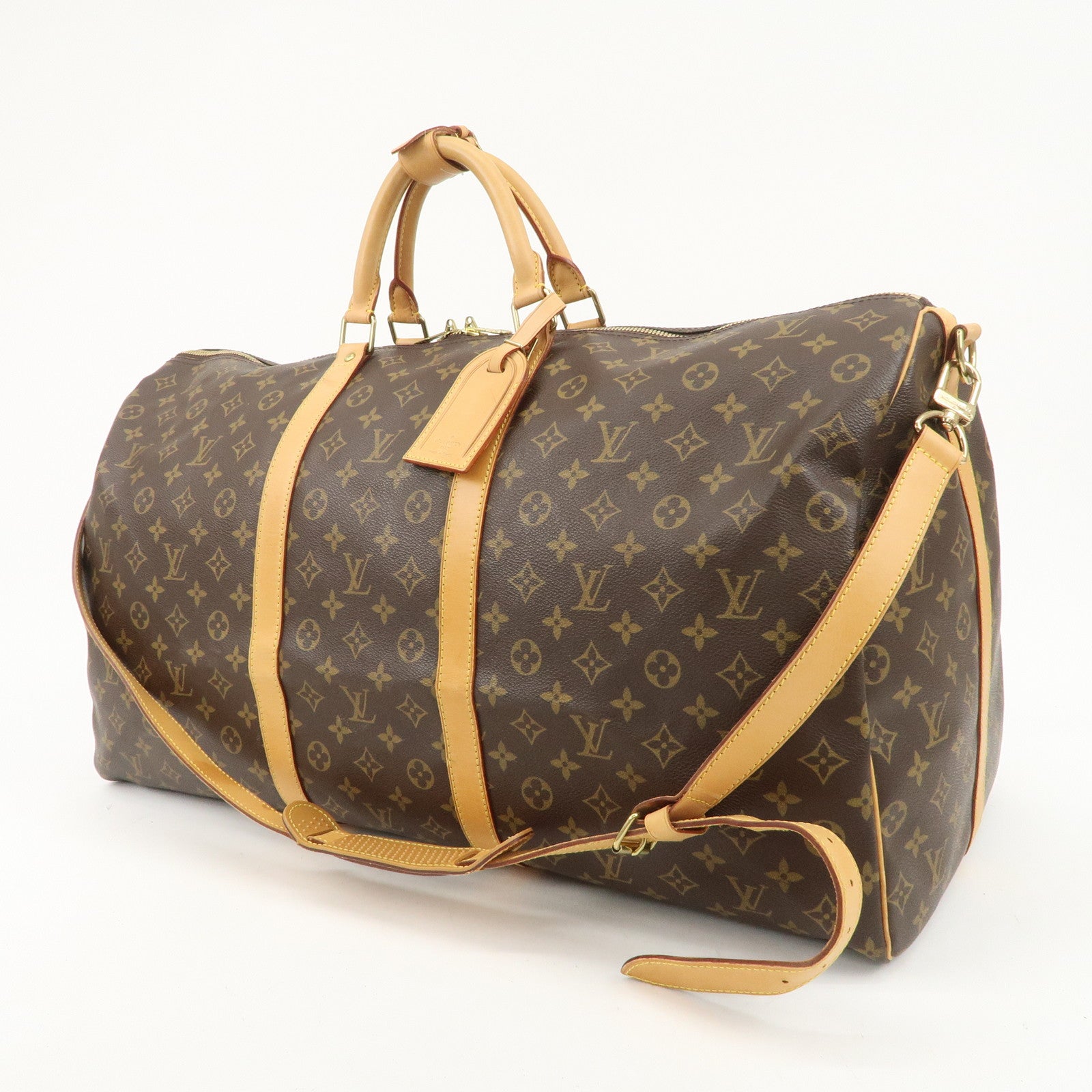 Louis Vuitton Monogram Keep All Bandouliere 60 Bag Brown M41412 Used