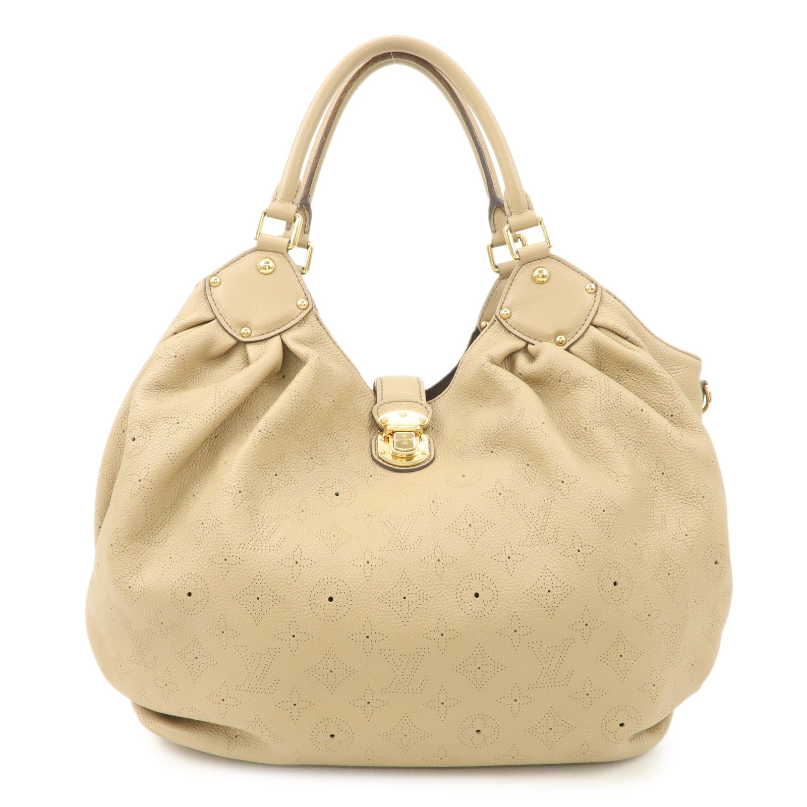 Louis Vuitton Monogram Mahina XL Shoudler Bag Beige M93978 Used