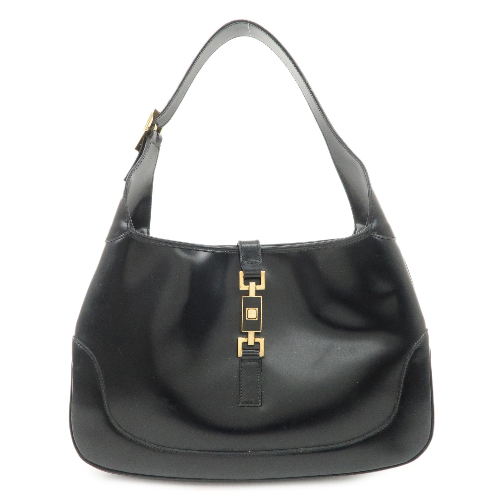 GUCCI Jackie Leather Shoulder Bag Black 001.3306.3444 Used